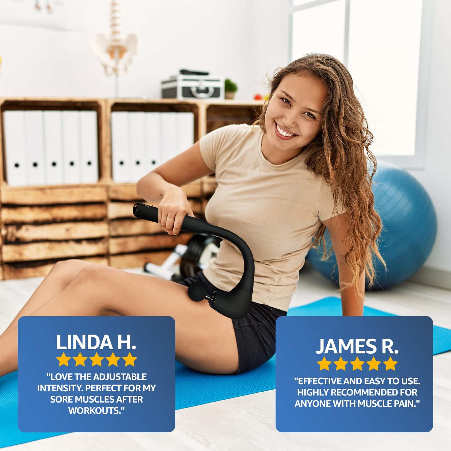 BACKplus Massage Hammer - Cordless Percussion Deep Tissue Massager - Handheld Muscle & Pain Relief Device - Powerful Percussion Therapy, On-Demand