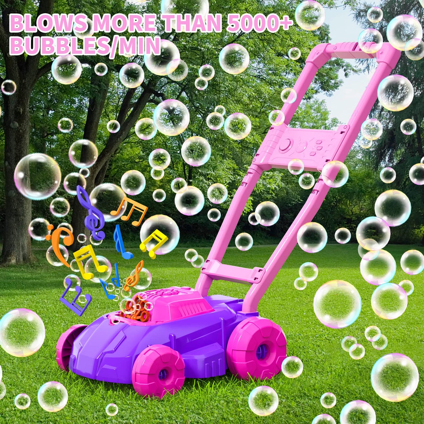 Automatic Bubble Blower Maker Machine, Outdoor Bubble Lawn Mower for Toddlers Garden Toys, Baby Boys Girls Birthday Gift Toys