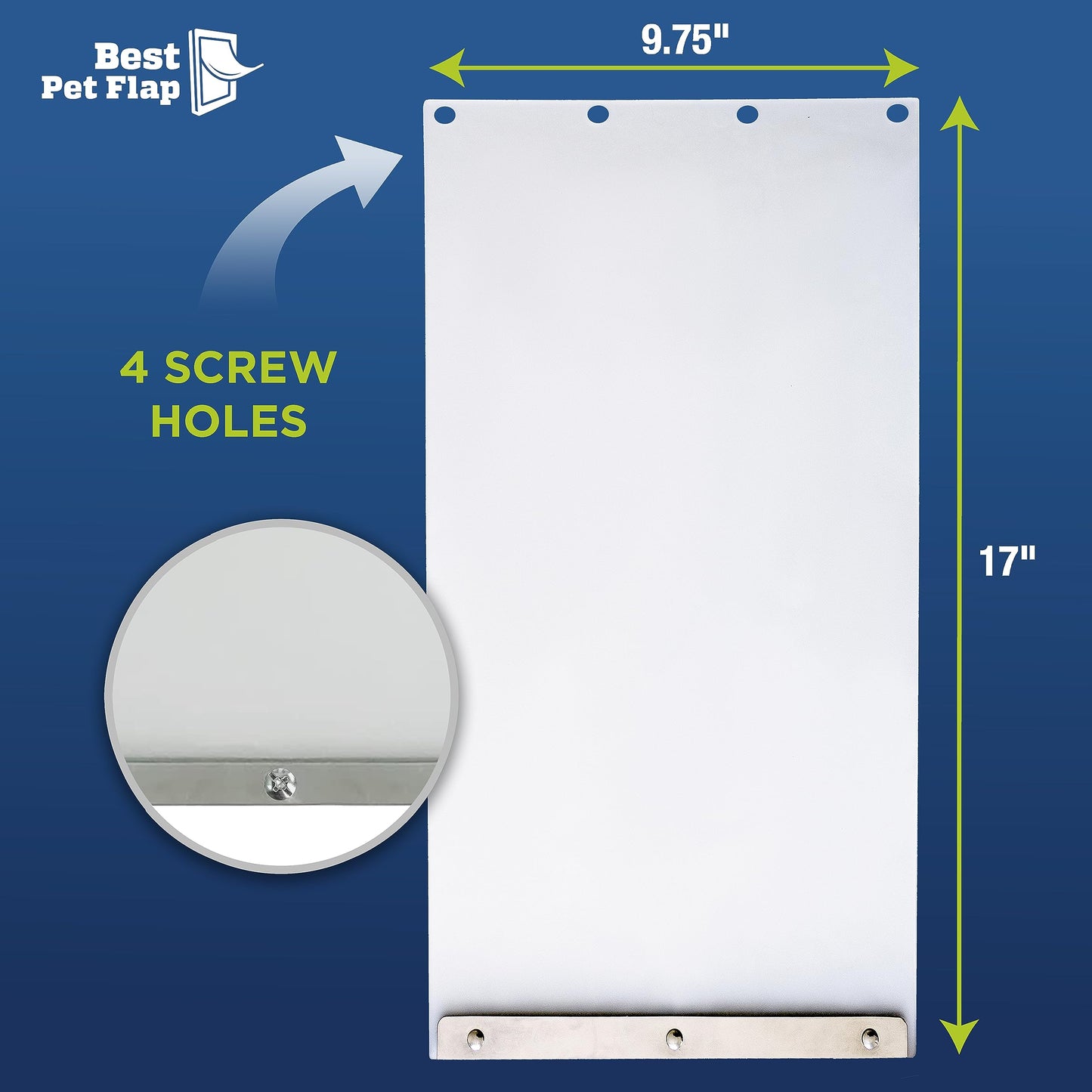 Best Pet Flap XLDog Door Replacement Non PVC Flap Compatible with Ideal Pet Products Ruff Weather DSRWX RWRFXL 9.75'' x 17'' Longer Lasting, Energy Efficient, Less Shrinkage, BPA Free