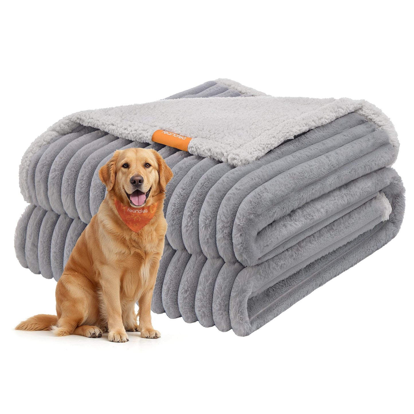 Feandrea Waterproof Dog Blanket, XL, 203 x 152 cm, Pet Blanket for Large and Extra Large Dogs, Machine Washable, Reversible Dog Couch Cover Protector, Dove Gray and Light Gray UPPB038G01