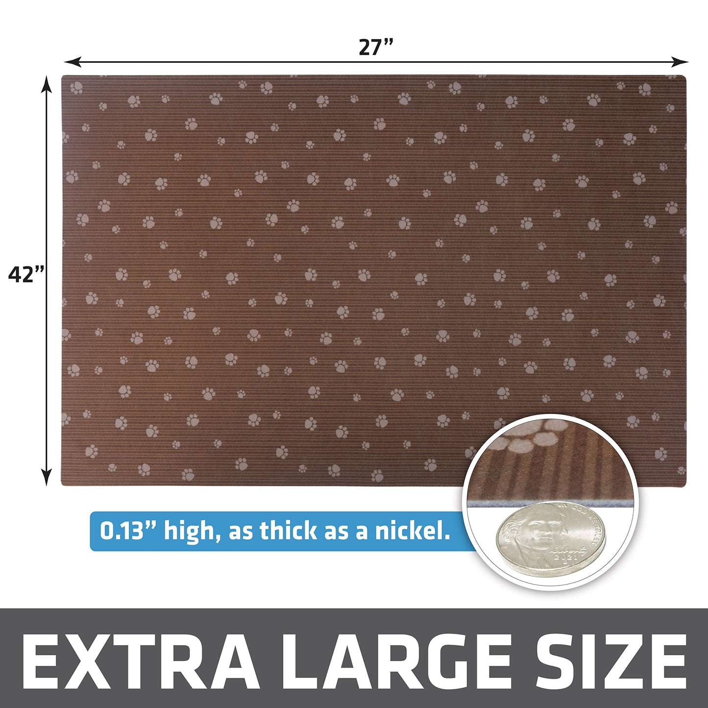 Drymate CKP2742MBNSTP Dog Crate Mat, Kennel Pad Liner (27" by 42") Brown