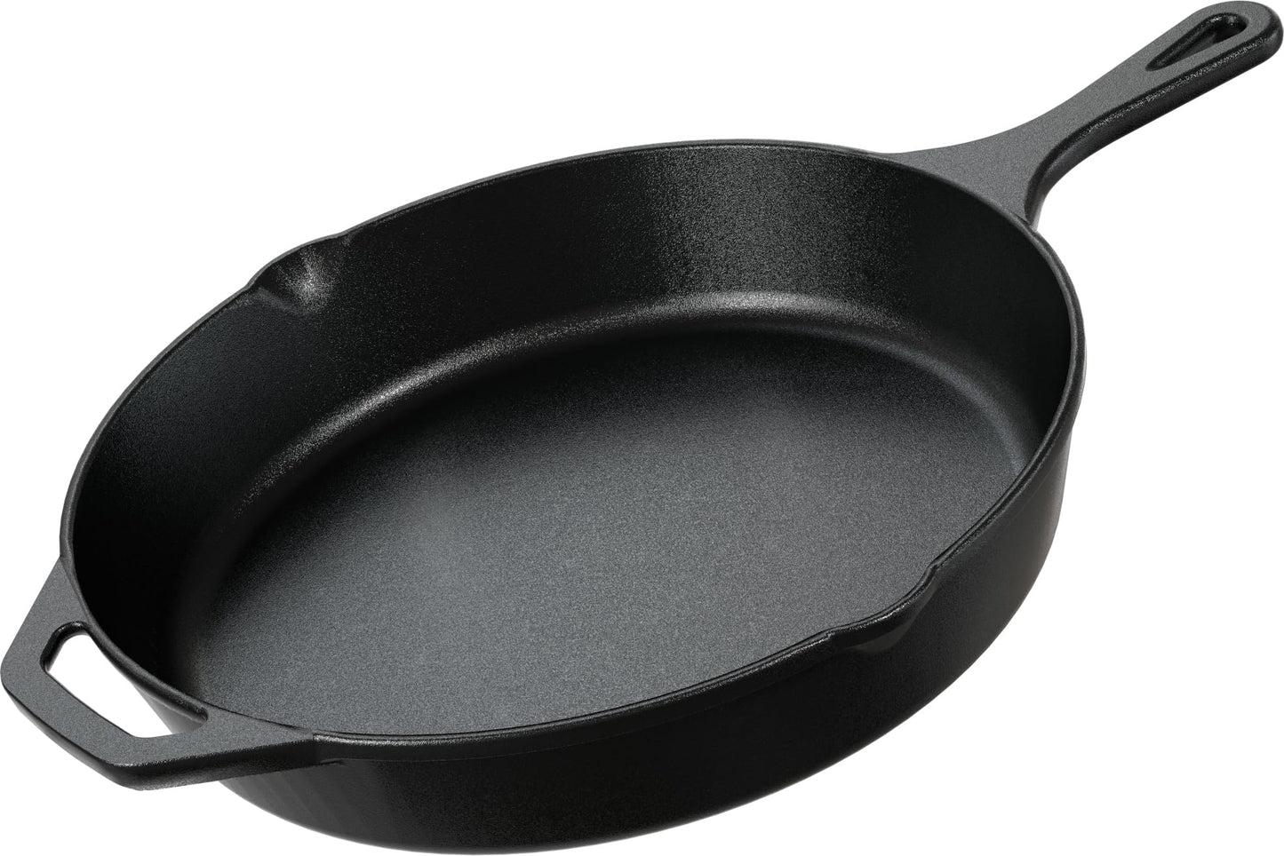KICHLY Pre-Seasoned Cast Iron Skillet 12 Inch, Safe Grill Cookware for Indoor & Outdoor Use, Chef’s Pan, Cast Iron Pan, Black