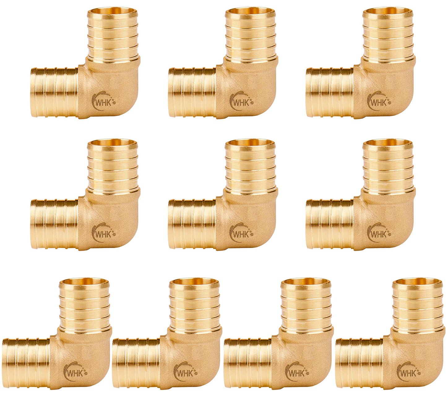 WHK 10 Pack PEX 1 Inch Elblow (90-Degree) Crimp Pex Fittings To Fit PEX B,C Pipe