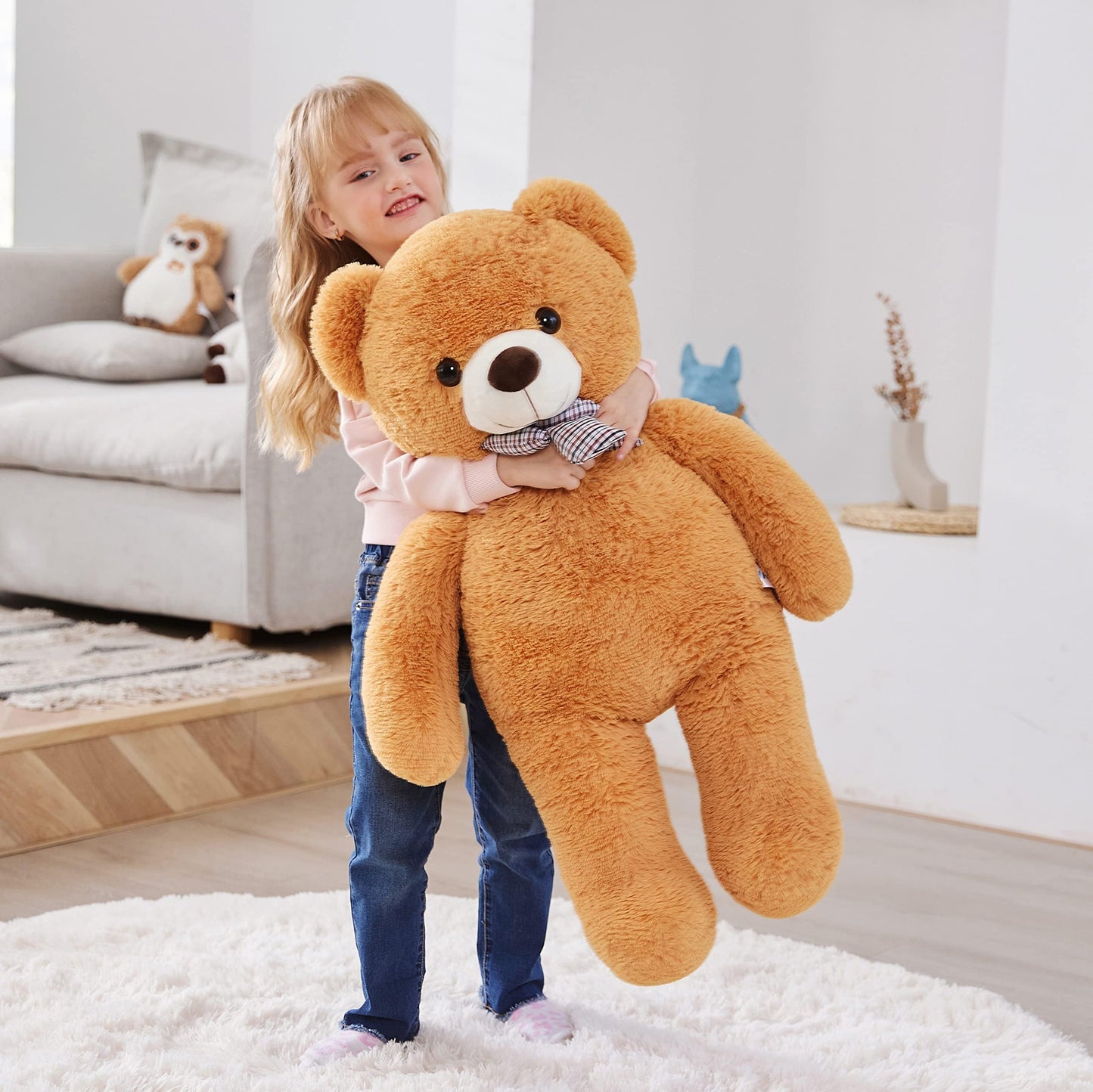 IKASA Giant Teddy Bear Stuffed Animal,Large Soft Toys Cute Plush Toy,Jumbo Big Oversized Fat Bears Animals Huge Life Size,Gifts for Kids Girls Boys Childrens (Brown, 30 inches)