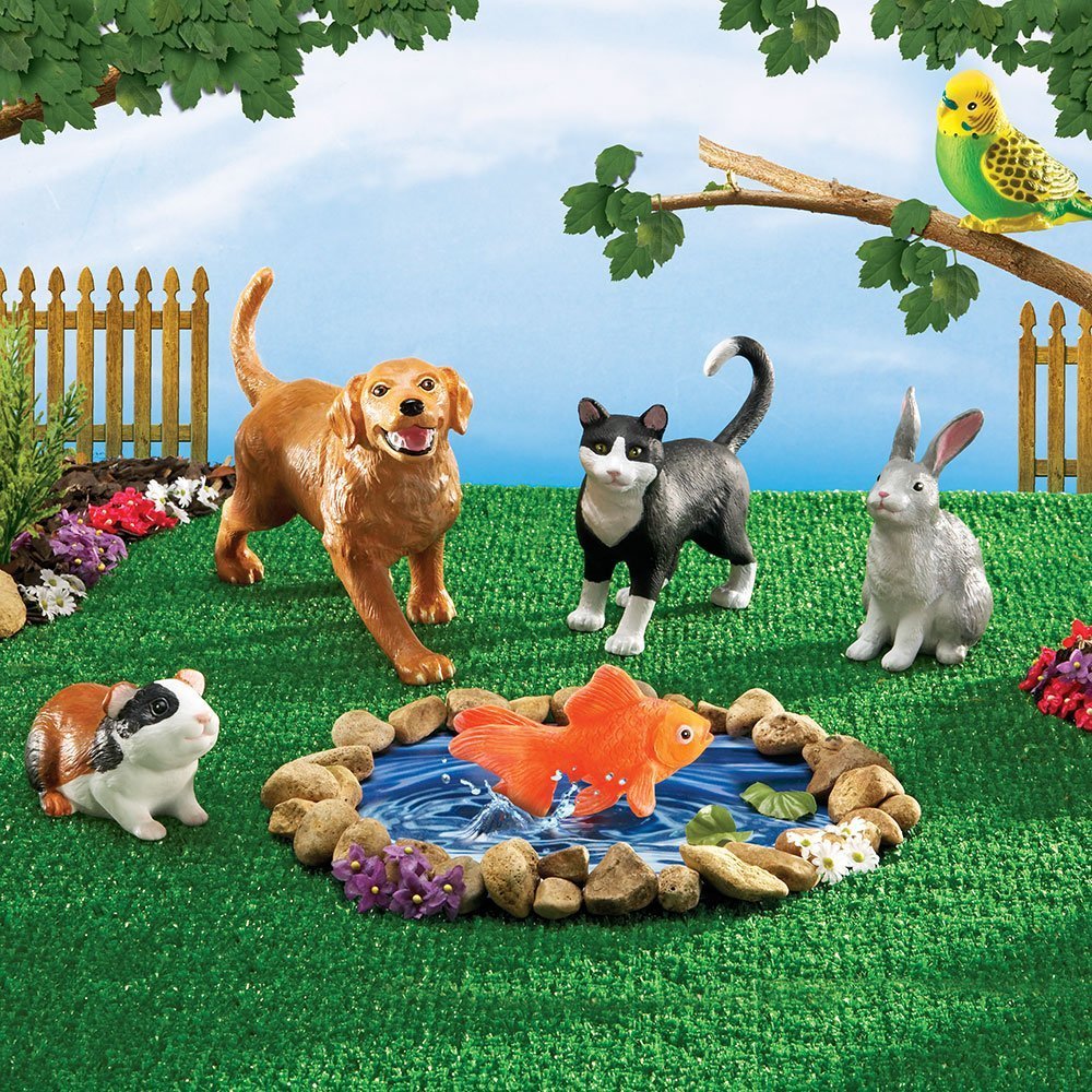 Learning Resources Jumbo Domestic Pets, Preschool Pet Toys, Classroom Desk Pets, 6 Animals, Ages 2+