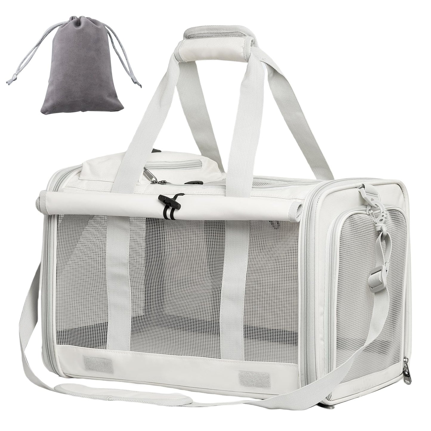 Le city Cat Carrier and Dog Carrier is Designed for Pets Weighing up to 16 lbs.Soft-Sided,Durable and Collapsible Travel Carrier,Breathable Mesh for Ventilation,Adjustable Shoulder Strap for Comfort