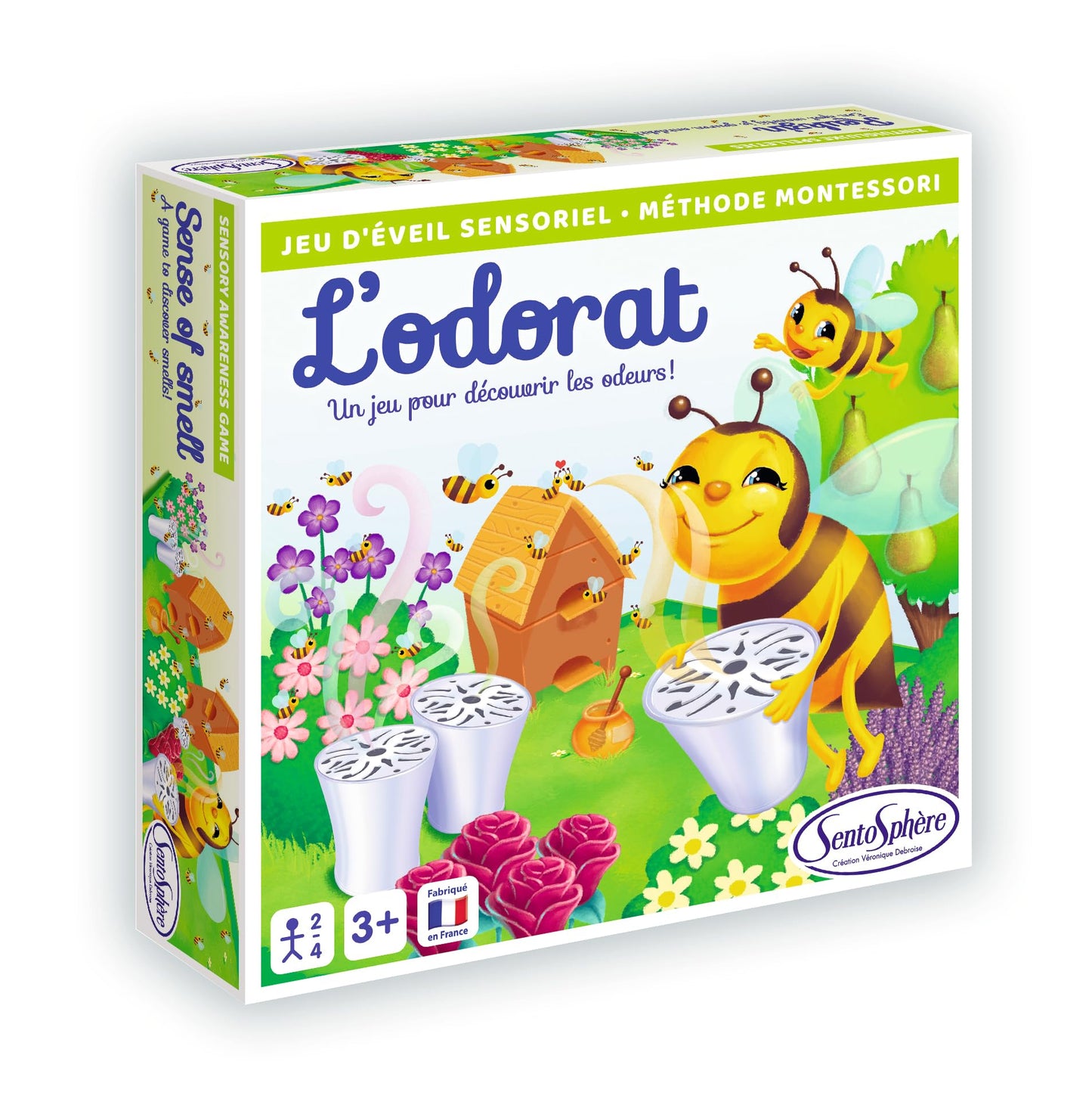 Sentosphère - L'Odorat - Jeu d'Éveil Sensoriel pour les enfants - Découvre les Odeurs - Activitée Éducative et Olfactive - Montessori - À Partir de 3 Ans - 2-4 Joueurs - 001366