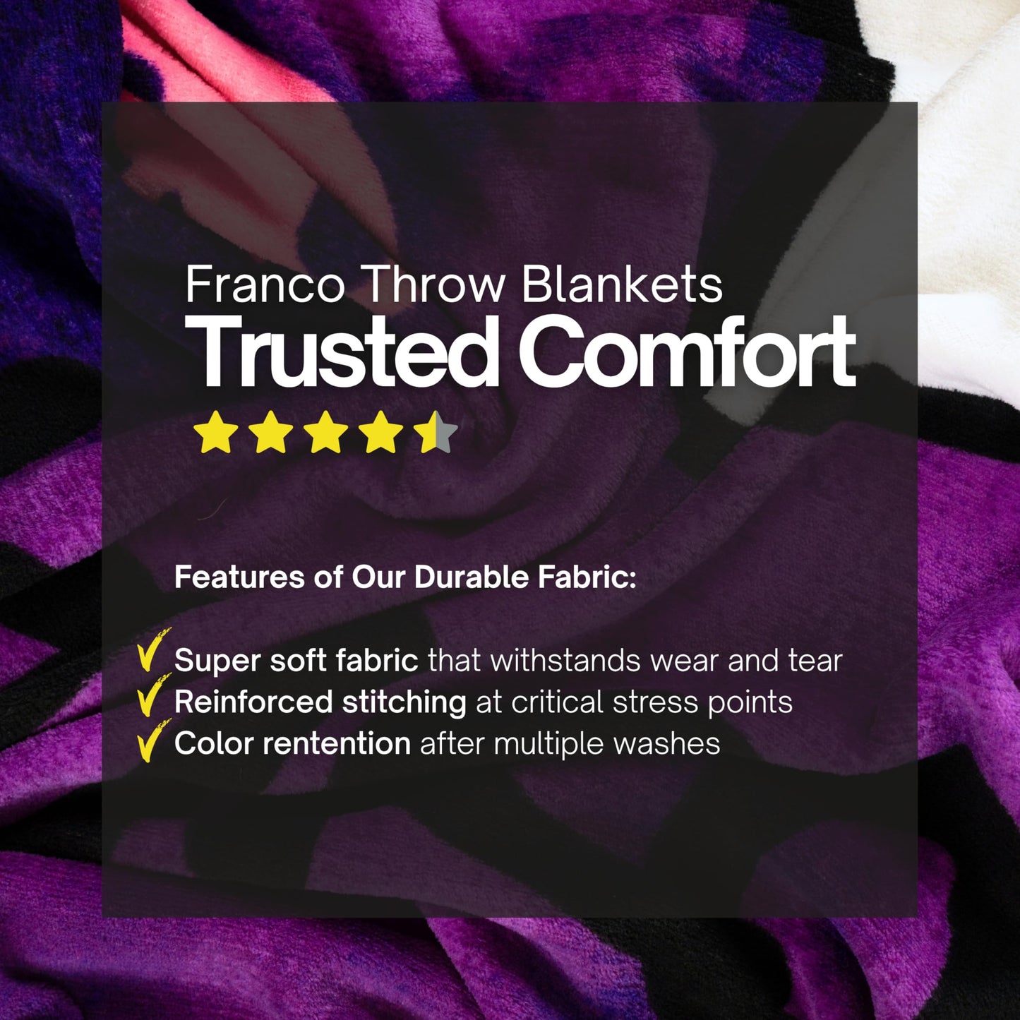 Franco Collectibles Kuromi Bedding Super Soft Cozy Blanket, 62 in x 90 in, (Officially Licensed Product)