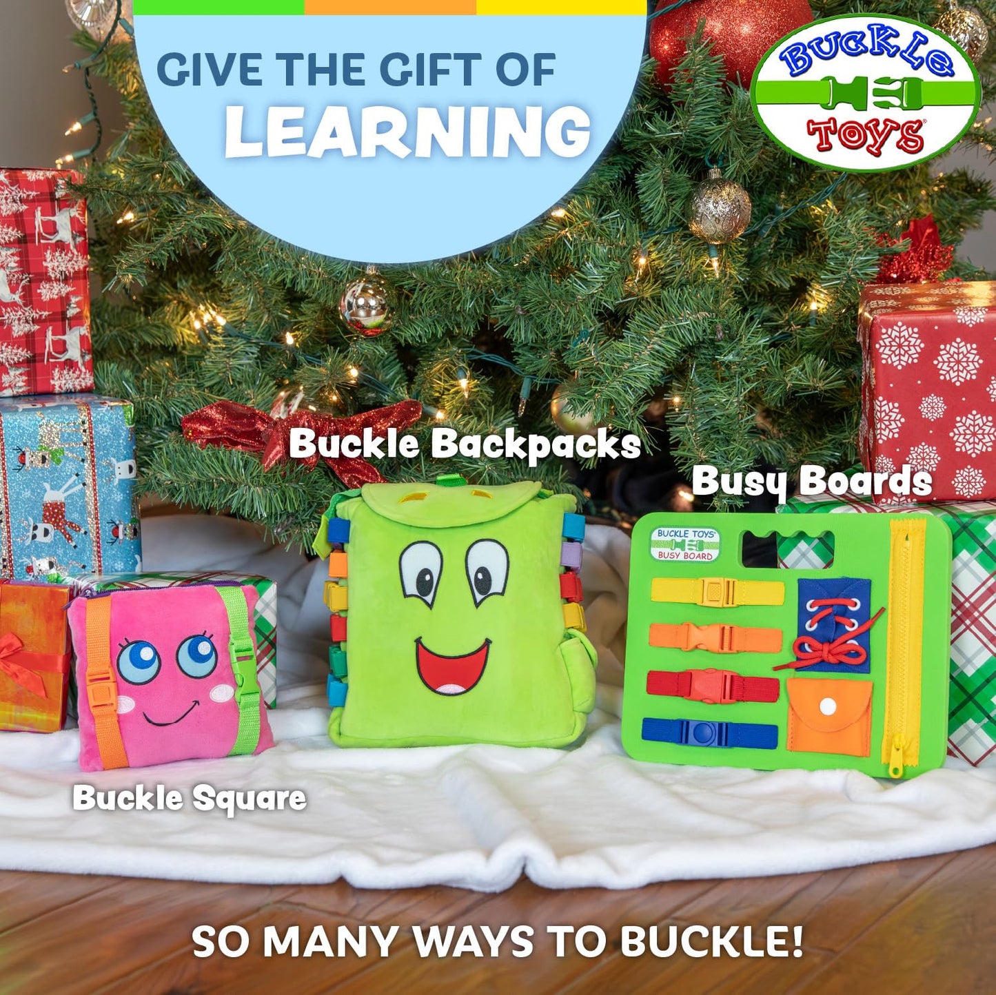 Buckle Toy - Buddy Activity Backpack - Educational Pre-K Learning Activity Toy - Zippered Pouch for Storage - Great Gift for Toddlers and Kids