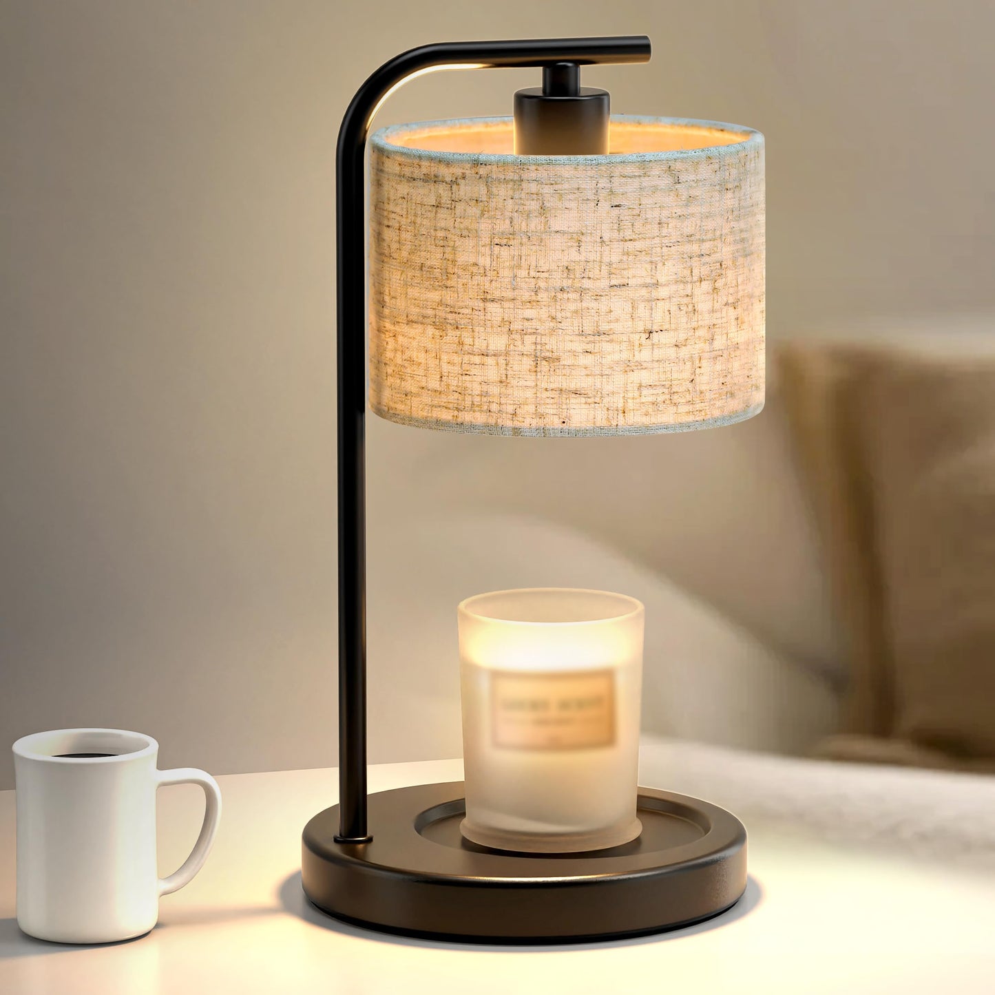 Spclsim Black Candle Warmer Lamp with Timer Dimmer, Dimmable Electric Candle Wax Warmer Heater with 2 Bulbs, Birthday Gifts for Women Her, Mom Gifts Idea, Thanksgiving Housewarming Gifts