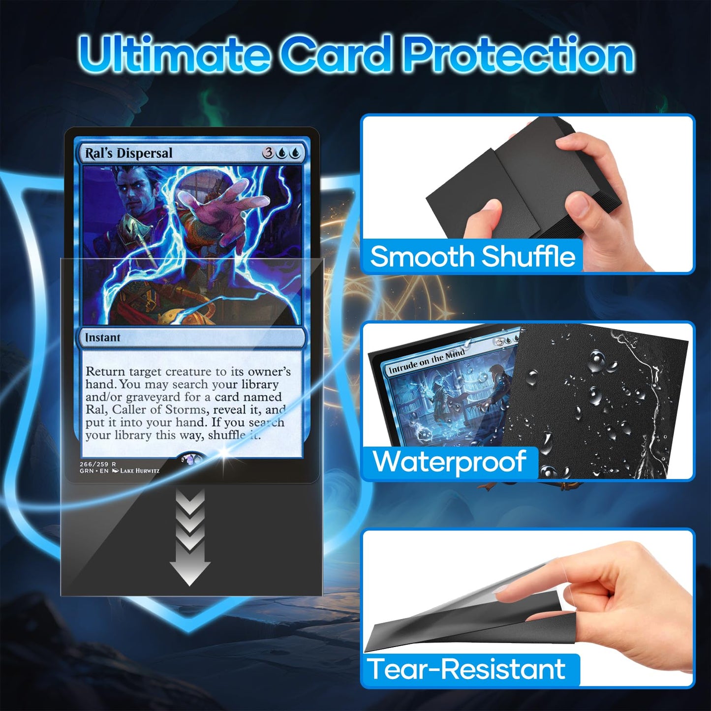 1000 Counts Black Card Sleeves, Matte Card Sleeves Deck Card Protectors, Trading Card Sleeves Fit for MTG, Baseball Cards, Sports Cards, Game Cards