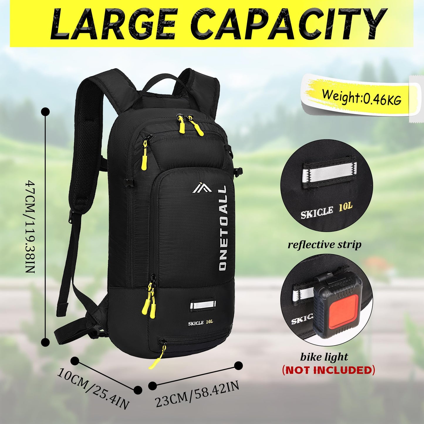 ONETOALL Hydration Backpack with 2L Water Bladder, Water Backpacks for Men Women, Lightweight Hiking Daypack