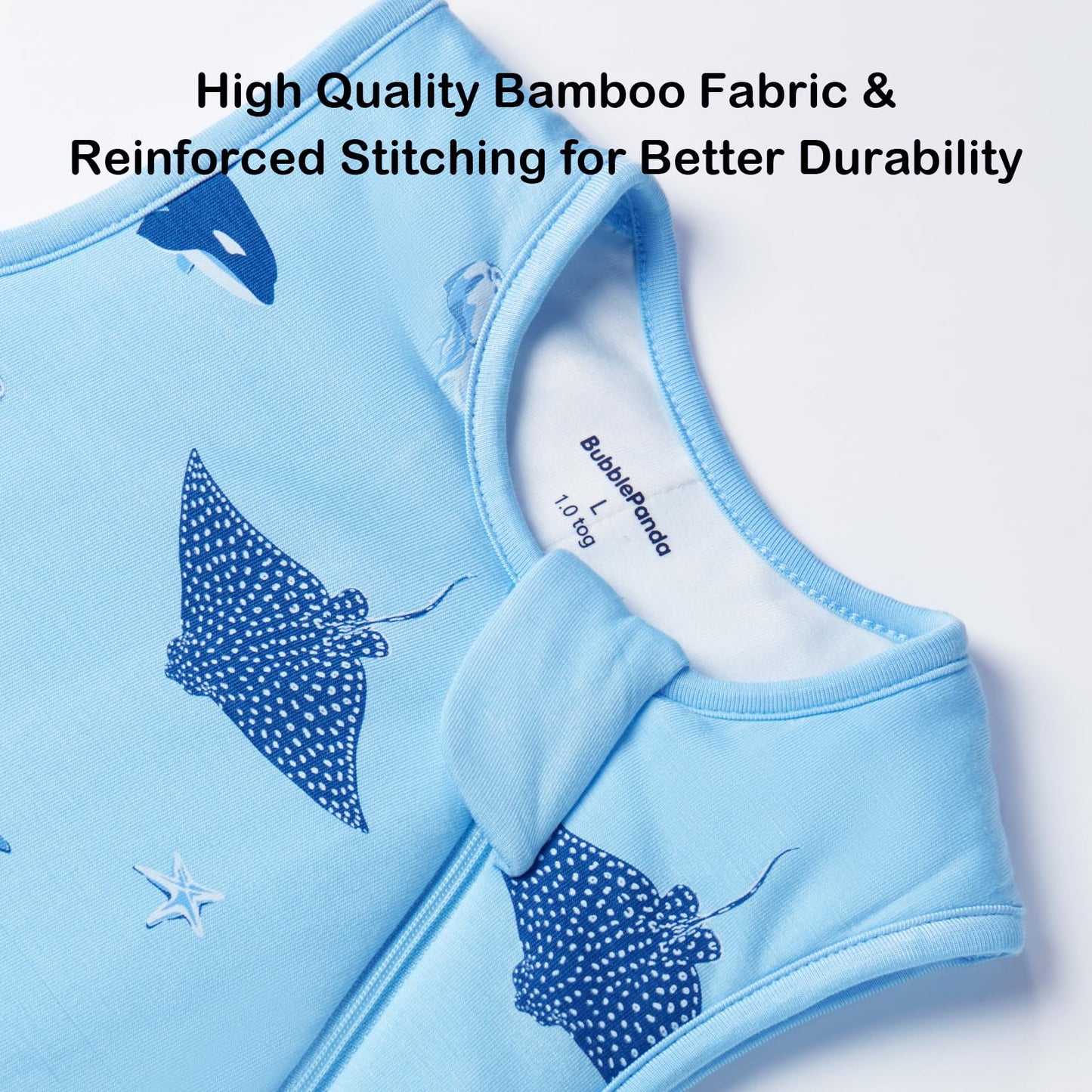 BubblePanda Rayon Made from Bamboo Sleep Sack 2t-3t 1.0 Tog Soft Toddler Sleeping Sack 24-36 Months for Babies 2-Way Zipper Baby Wearable Blanket