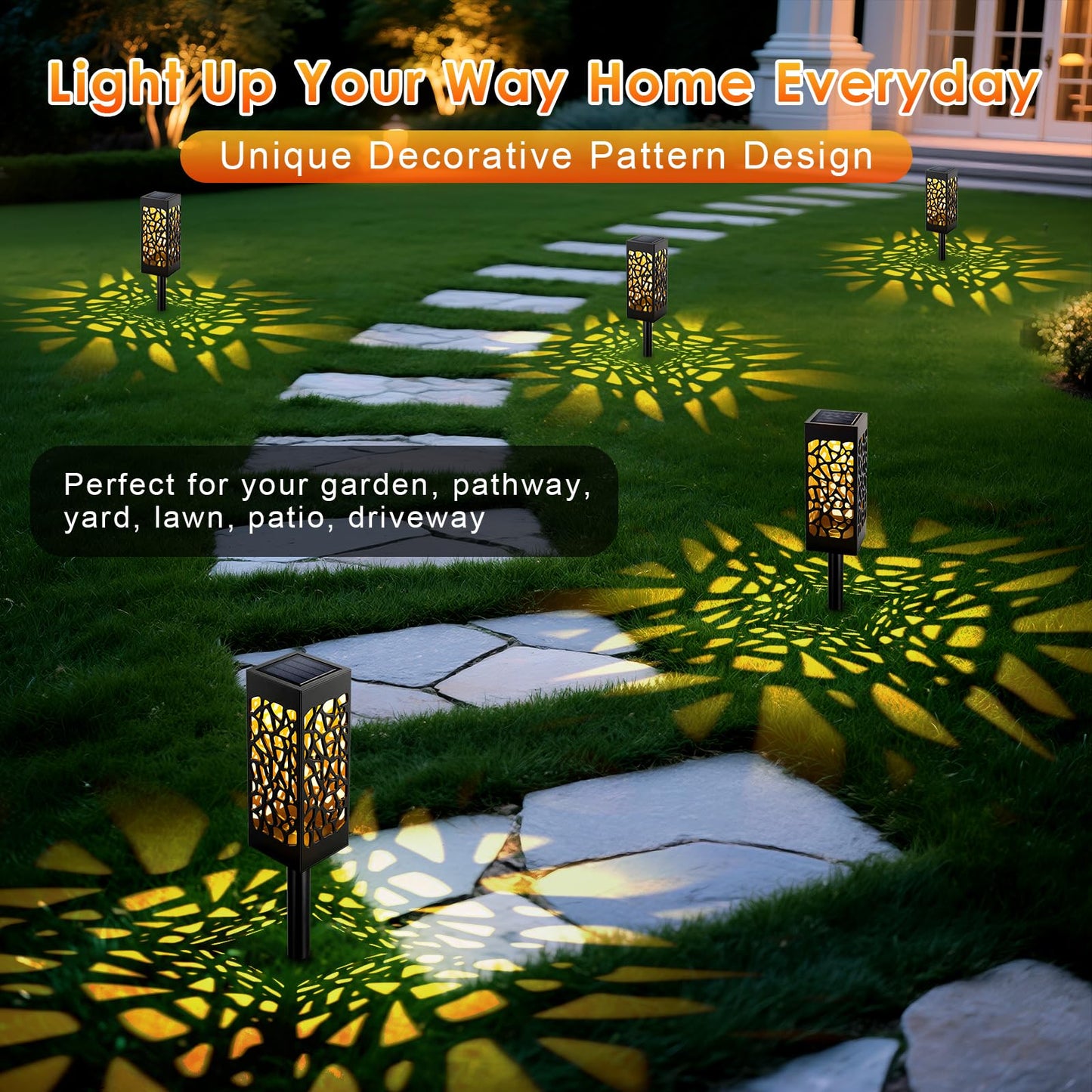 Ninonly 6 Pack Solar Pathway Lights Outdoor, Solar Lights Outdoor Garden Decor, IP65 Waterproof Solar Garden Lights Warm White Landscape Lighting for Path Yard Walkway Patio Driveway