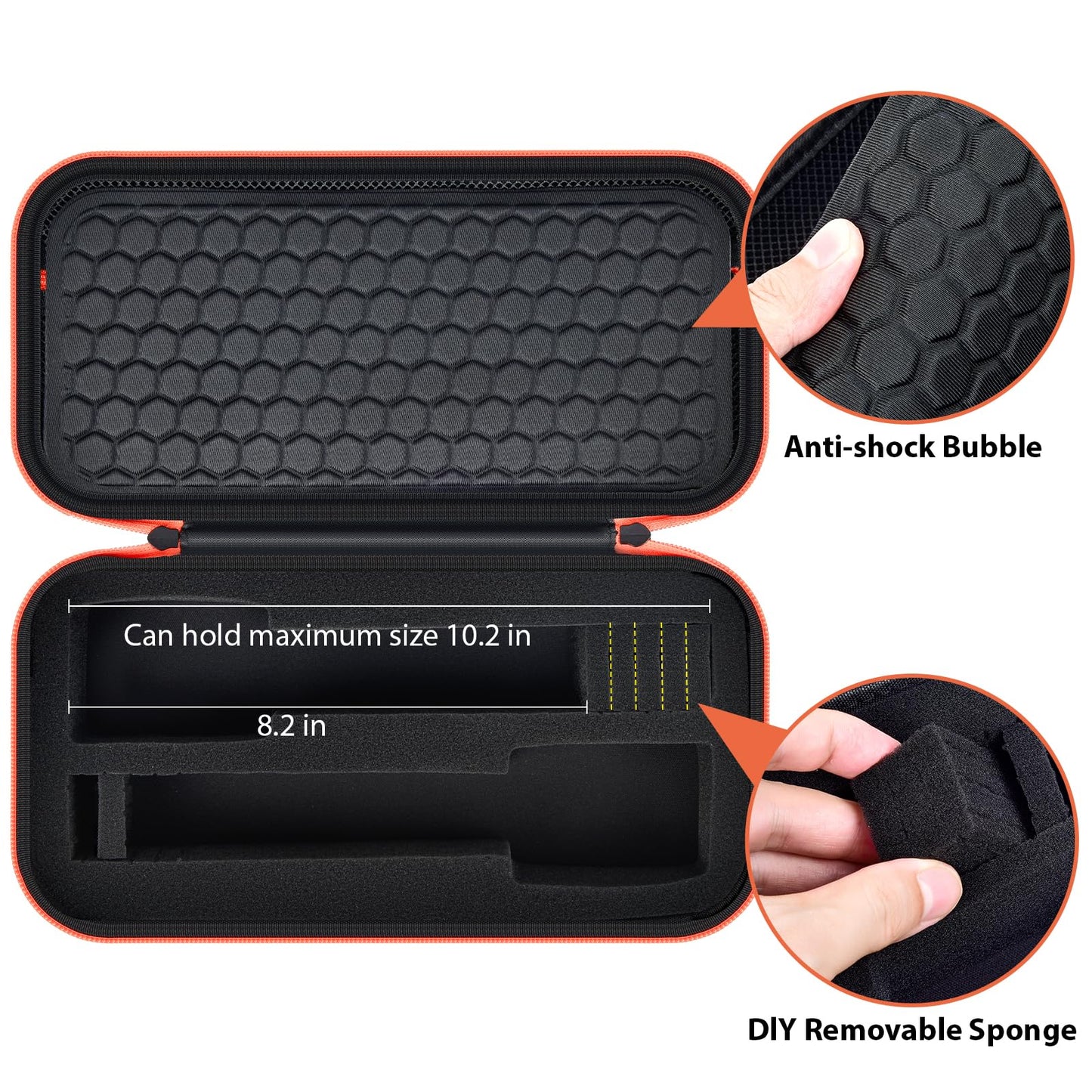 ANKHOH Wireless Microphone Case for JBL Wireless Two Microphone System for JBL Partybox DIY - with 2 Mic Cover Foams Fits from 8.25-10.5In Handheld Dual Mic, Recivers, Power Cord-Black(Box Only)