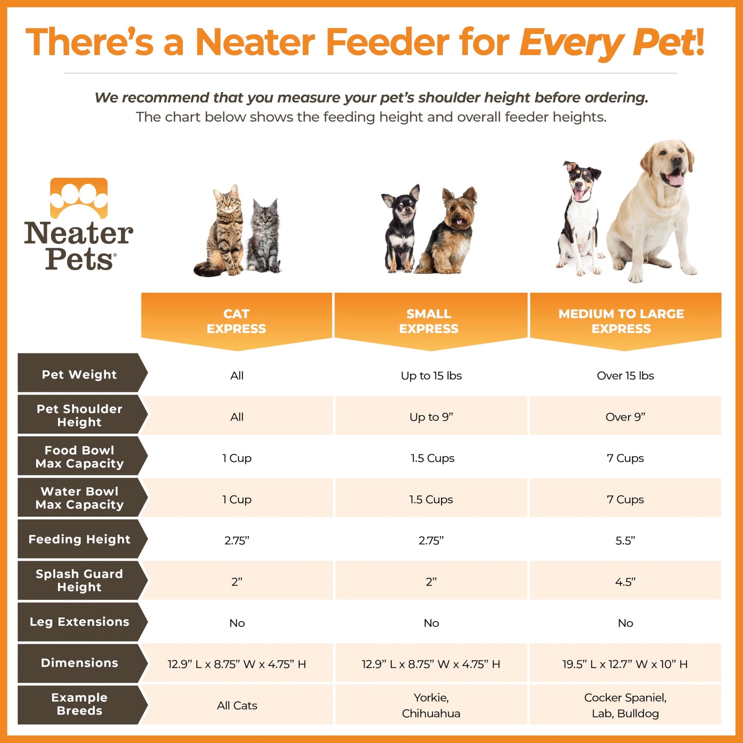 Neater Feeder Express for Cats - Mess Proof Pet Feeder with Stainless Steel Food & Water Bowls - Drip Proof, Non-Tip, and Non-Slip - Gunmetal Grey