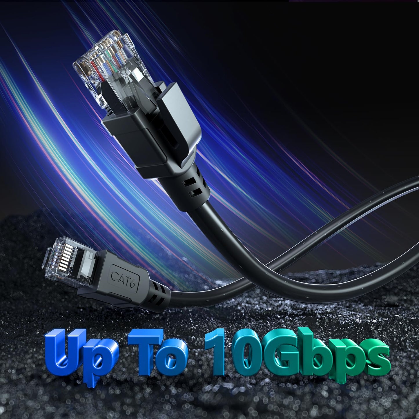 Cat 6 Outdoor Ethernet Cable 300 ft, 24AWG 10Gbps Internet Network Cable Waterproof Direct Burial LLDPE UV Jacket, LAN Cable Cord with 60 Ties Support Cat6 Cat5e Cat5, CCA, UTP for PC