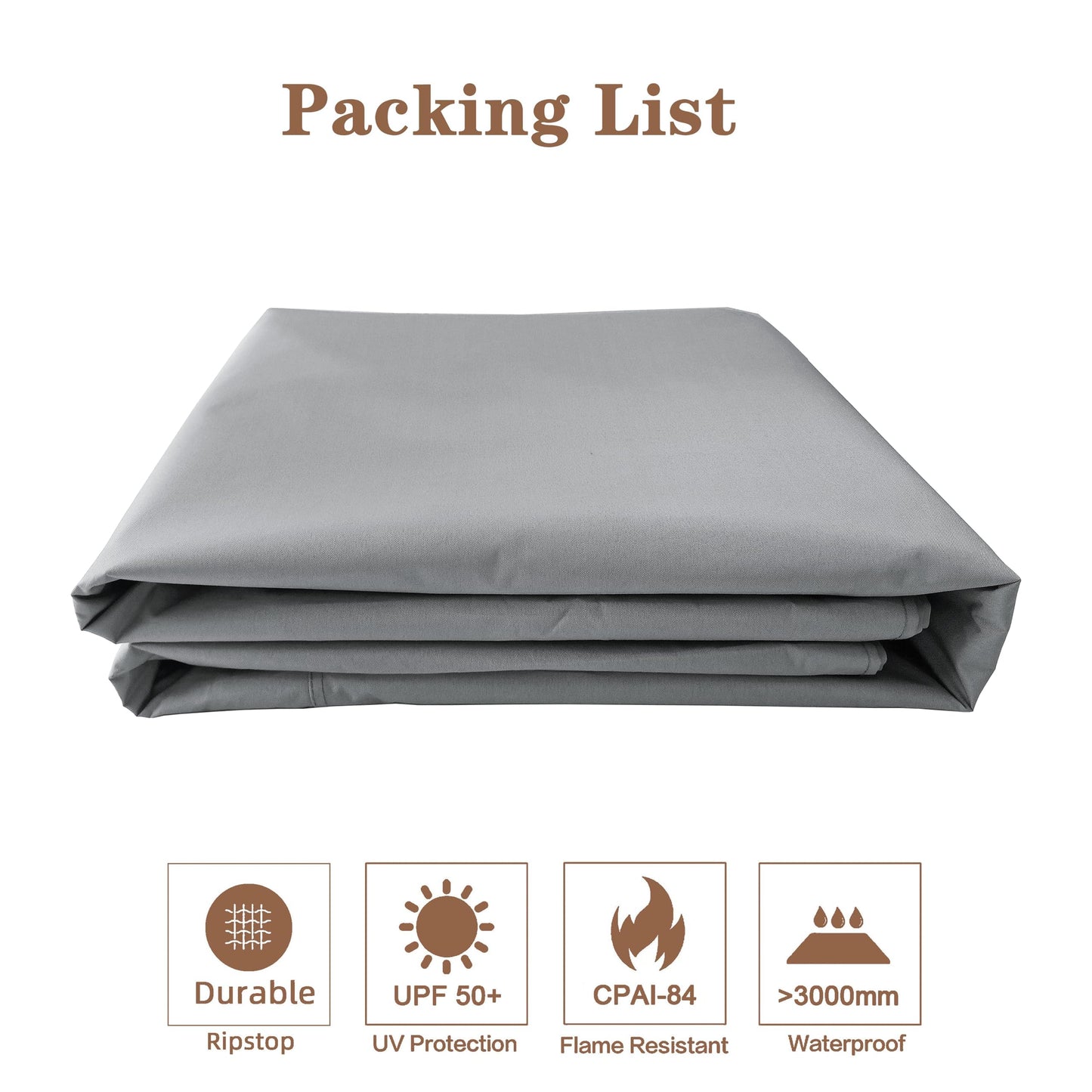 Replacement Cover for Outdoor Patio Backyard Garden Lawn Sun Shade 10x10ft Canopy Top Only, (Gray)