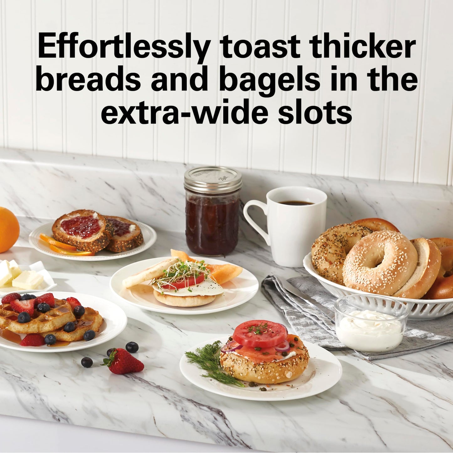 Hamilton Beach 2 Slice Extra Wide Slot Toaster with Bagel & Defrost Settings, Shade Selector with 7 Browning Levels, Toast Boost, Auto Shutoff, Black & Stainless Steel (22633G)