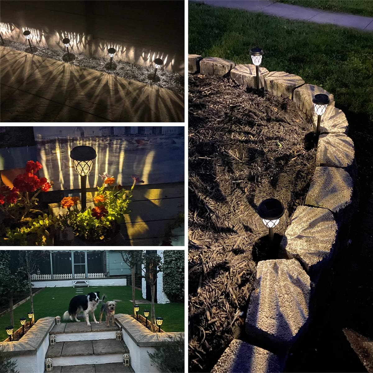 6 Pack Solar Lights Outdoor Waterproof, 12Hrs Solar Garden Lights, Outdoor Solar Pathway Lights, Landscape Lighting Path Lights for Walkway Driveway Backyard Garden Decor, Warm White