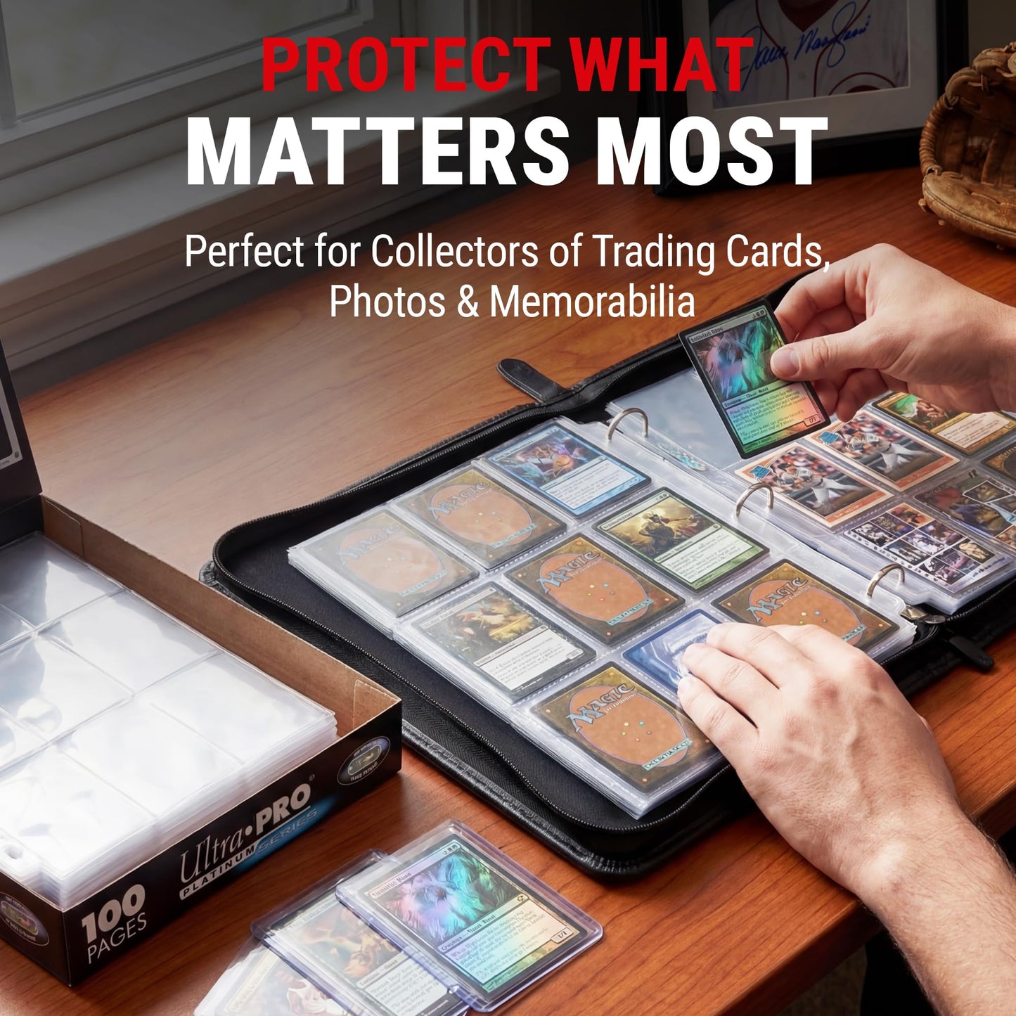 Ultra PRO Platinum Series Pocket Pages (100ct) for Cards and Photos 9-Pocket for 2-1/2" x 3-1/2" Standard Size Cards