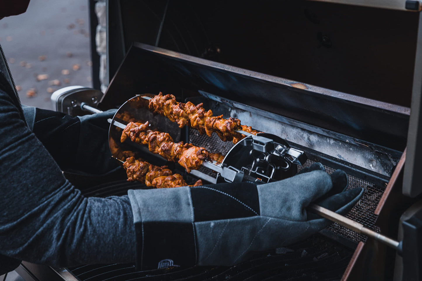 Napoleon BBQ Grill Accessory - Rotisserie Shish-Kebab Skewer Set - 64008 - Fits Most Rotisserie Spit Rods, 6 skewers, 2 Rotisserie Plates, Does Not Include Rotisserie
