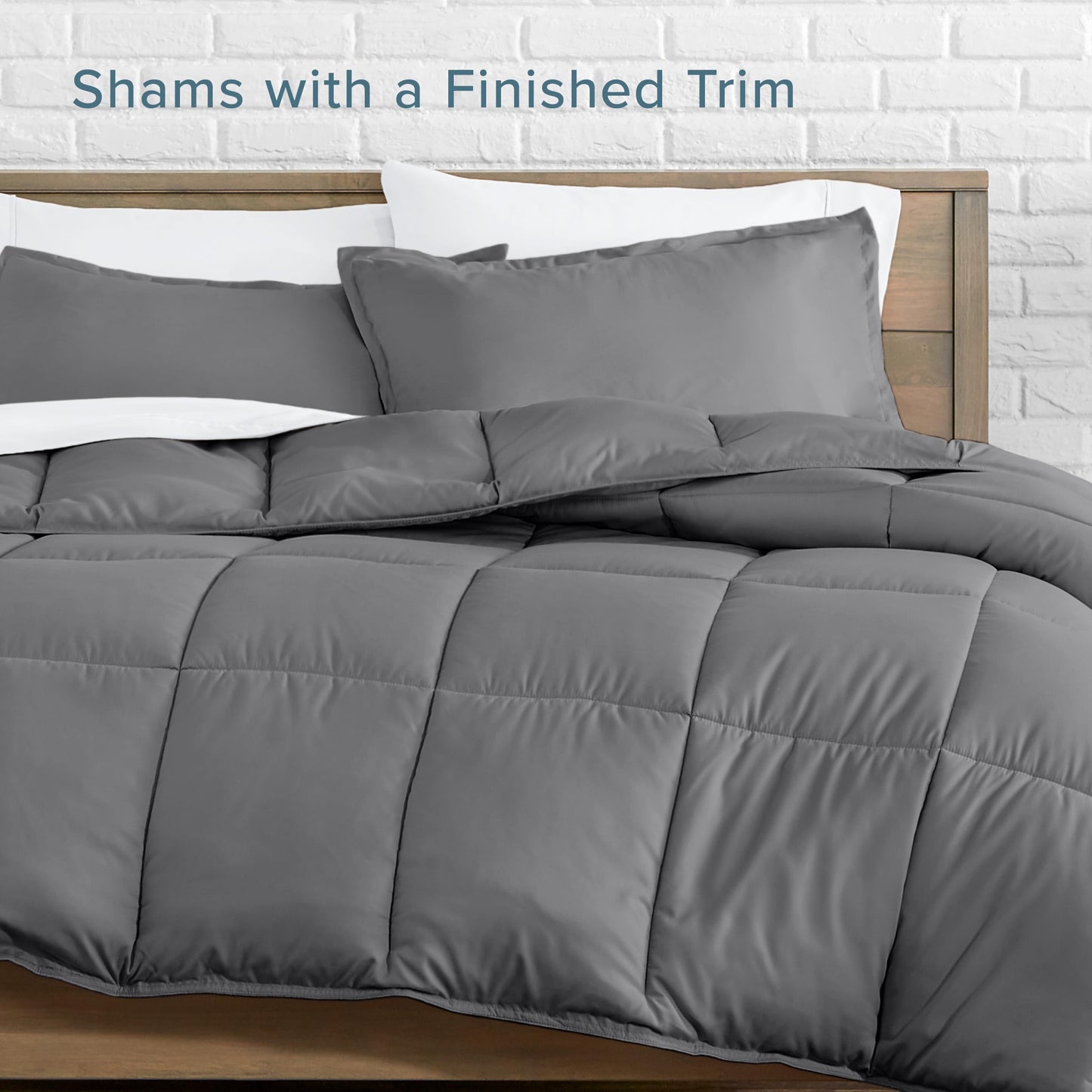 Bare Home Comforter Set - Twin/Twin Extra Long - Ultra-Soft - Premium 1800 Series - All Season Warmth (Twin/Twin XL, Grey)