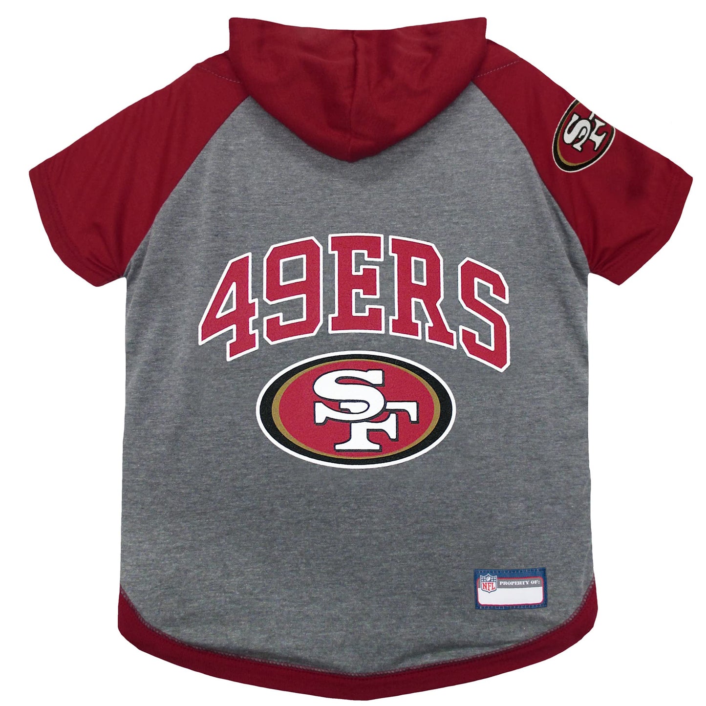 NFL SAN Francisco 49ERS Hoodie for Dogs & Cats. | NFL Football Licensed Dog Hoody Tee Shirt, Medium | Sports Hoody T-Shirt for Pets | Licensed Sporty Dog Shirt.