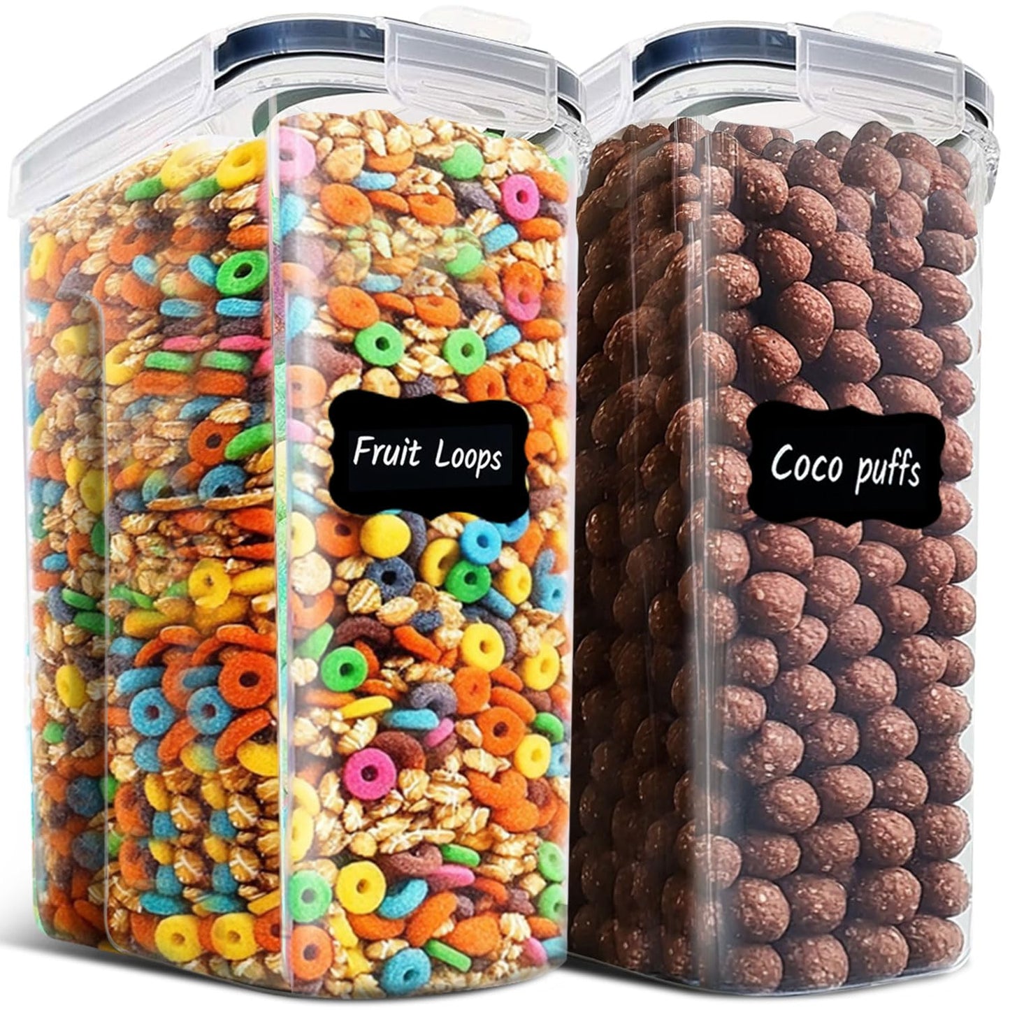 ComSaf 6.3L Cereal Storage Container Set of 2,Food Grade Airtight Plastic Storage Container,Large Cereal Dispenser Pantry Organization and Canister for Rice, Pasta, Sugar & Flour,Ideal for Home Cooks