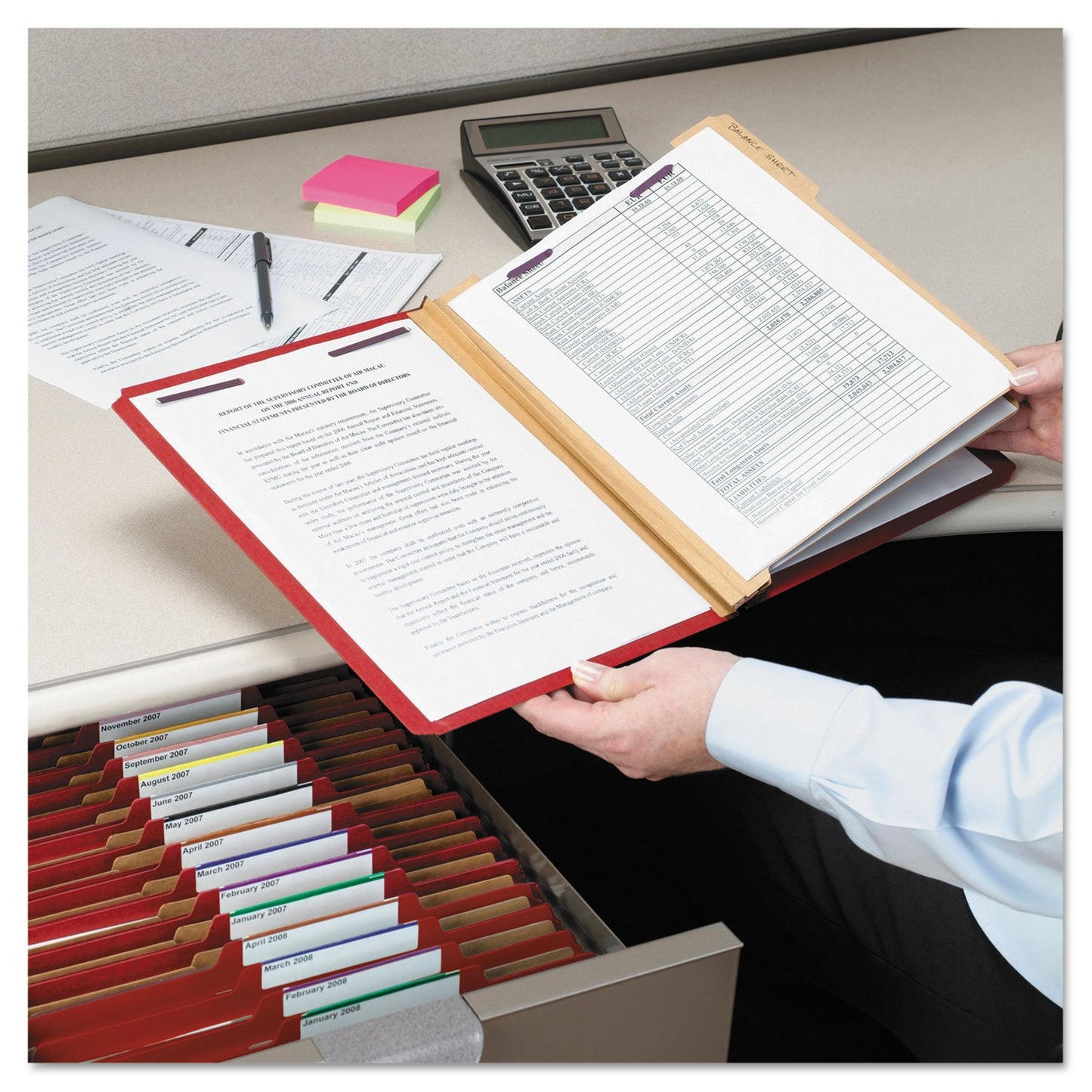 Smead Pressboard Classification Folders, Six-Section, Letter, Bright Red, 10 Per Box (14031)