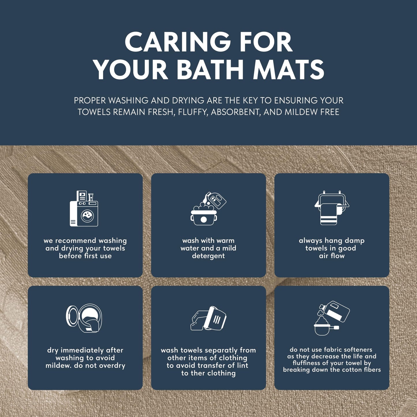 White Classic Luxury Bath Mat Floor Towel Set - Absorbent Cotton Hotel Spa Shower/Bathtub Mats [Not a Bathroom Rug] 22"x34" | 2 Pack | Taupe