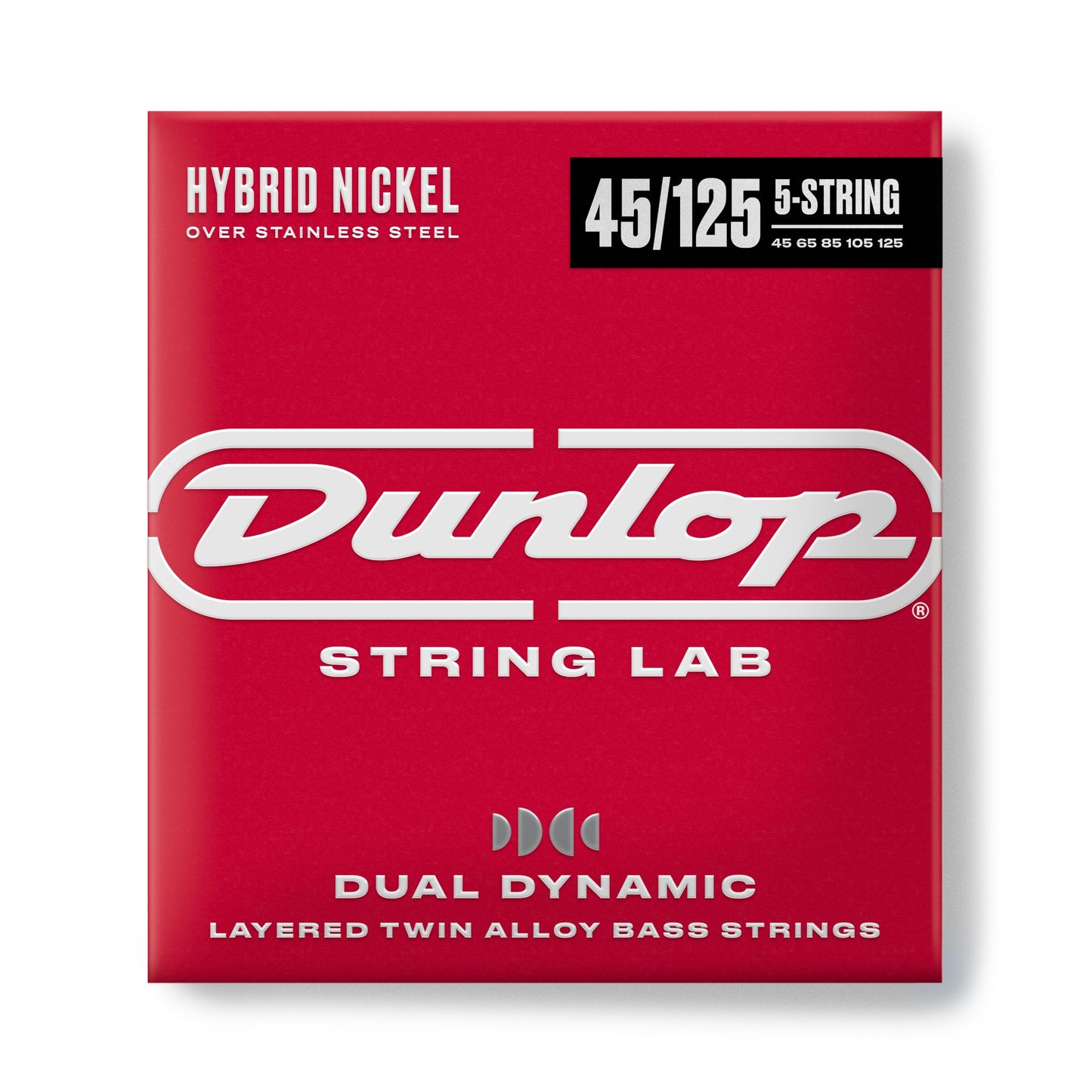 Dunlop Dual Dynamic Layered Twin Alloy Hybrid Wound Bass Strings, 45-105, 5 String (DBHYN45125)