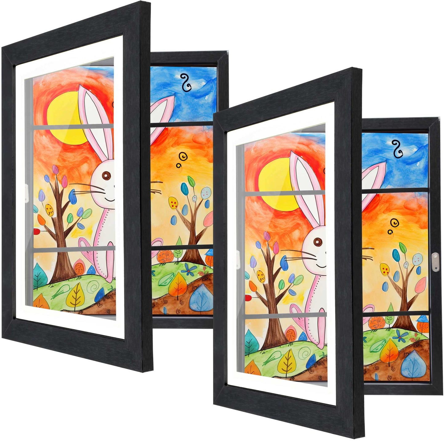 [2-Pack] Kids Artwork Frames Changeable, 8.5 x 11-IN Frames for Kids Artwork, Front Opening Picture Frames, Home Decor, Up to 150 Pcs of Child Art Frame, Craft Storage, Hanging Wall Décor