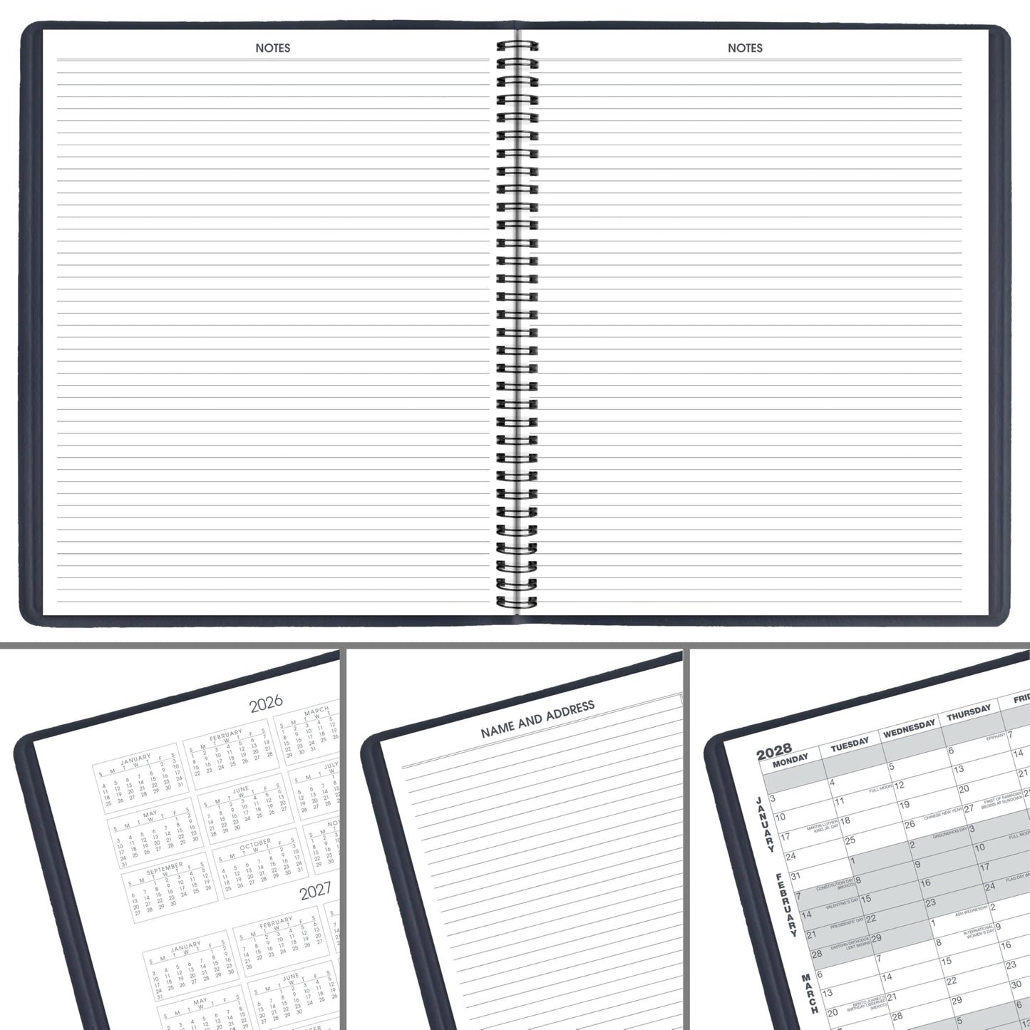 AT-A-GLANCE 2027 Planner, Monthly, 15-Month Jan-Mar, 9" x 11", Unruled Daily Blocks, Navy (702602027)