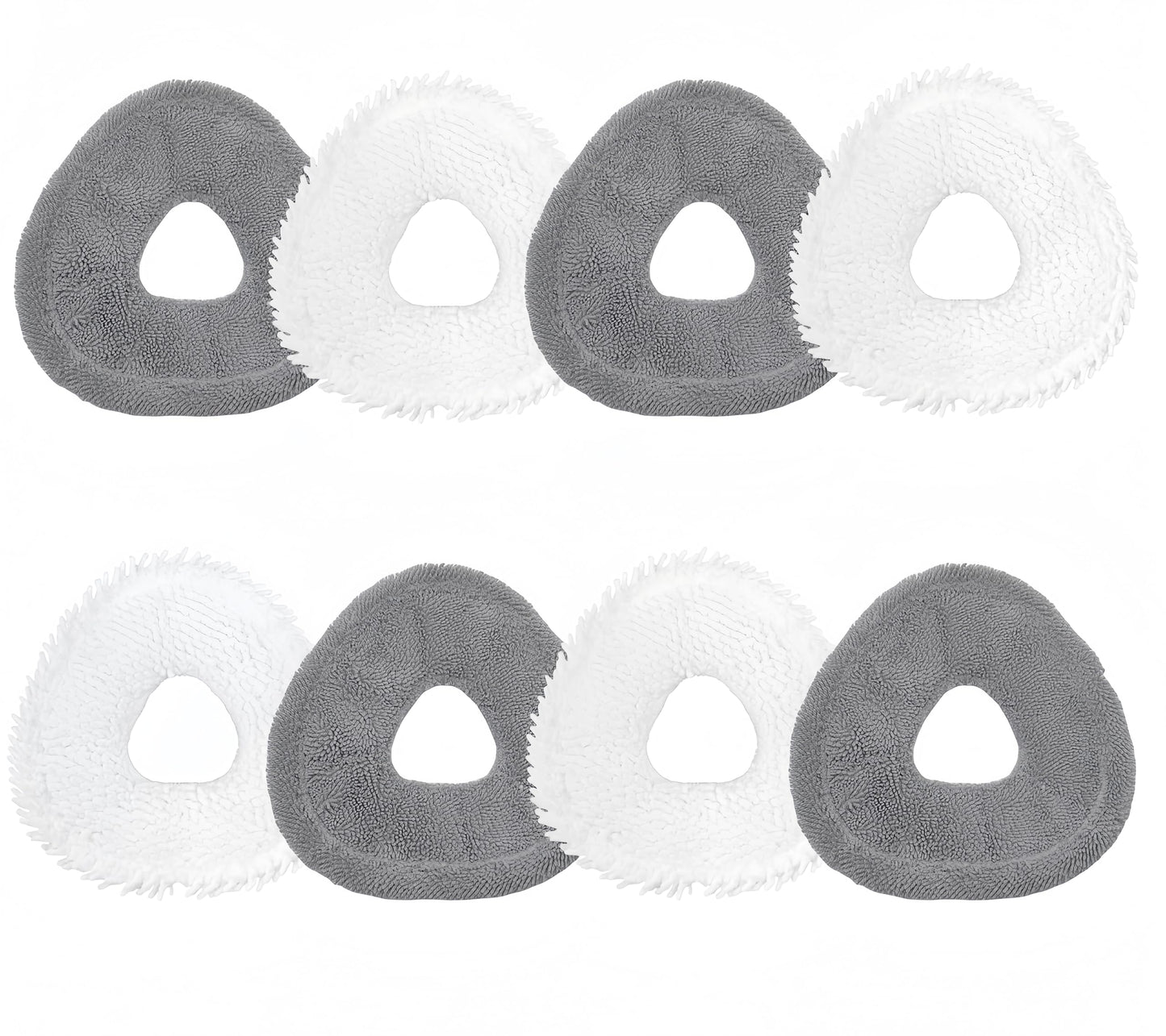 Avaenzo 8 Pack Replacement Mop Pads Compatible with Narwal Freo X Z Ultra Z10 Freo Pro J3 J4 YJCC012 YJCC015 Microfiber Resuable Mop Cloth Robot Vacuum Cleaner Accessories, White and Grey