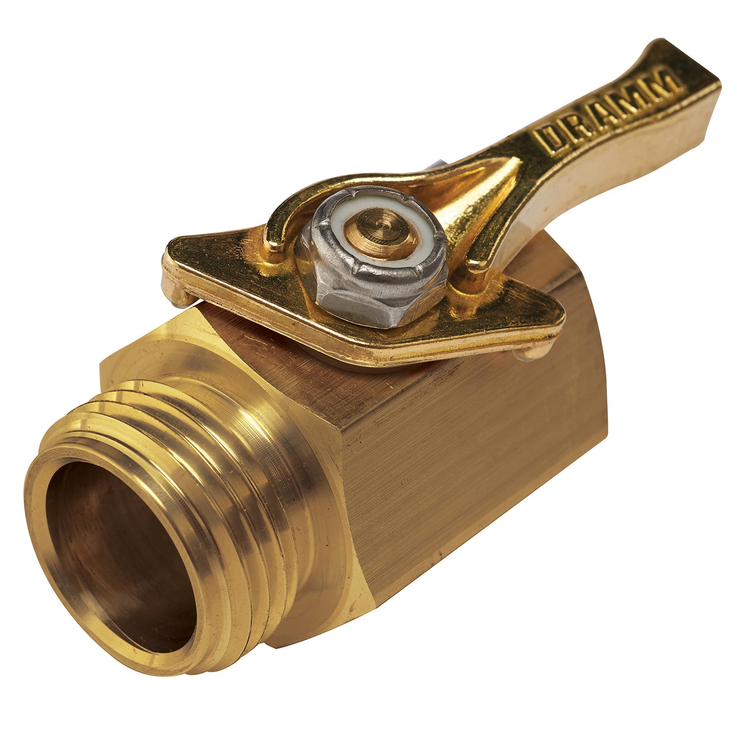 Dramm Heavy Duty Brass Shut Off Valve with Full Water Flow, Male to Female Threads, Quarter Turn Off Position, Corrosion Resistant Seals, Brass