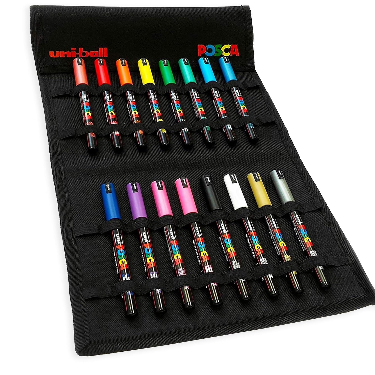 Posca Paint Marker Pens - PC-1MR - 0.7mm - Set of 16 in Canvas Wrap