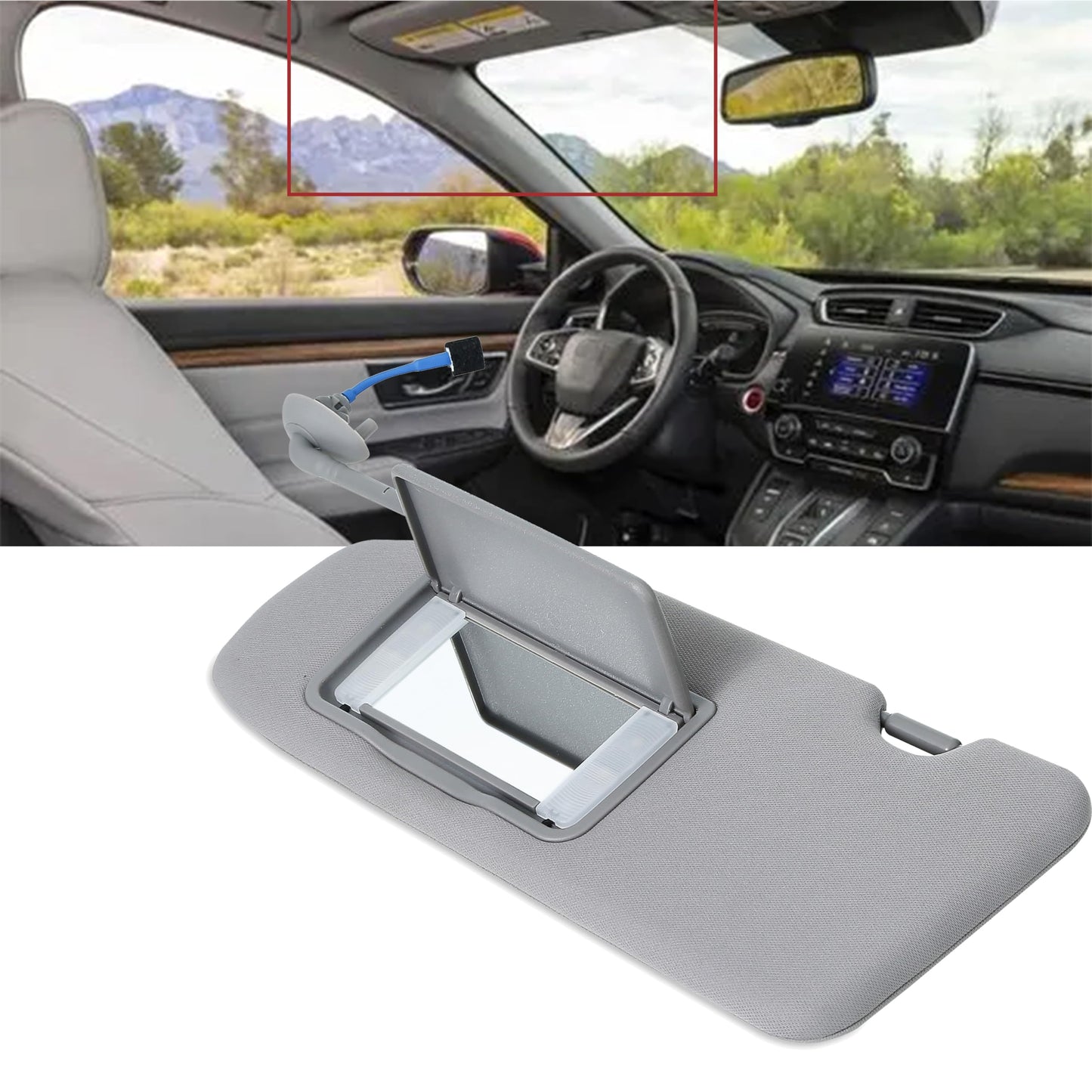 FITIPICI Driver Left Side Sun Visor Compatible with Honda CR-V 2017 2018 2019 2020 2021 2022 Sunshade Replace 83280TLAA12ZB (Gray, Driver Side)