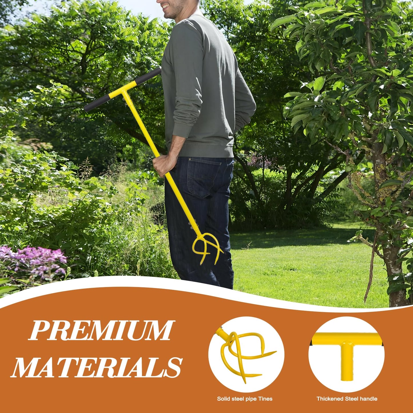 BARAYSTUS Garden Hand Tiller Garden Claw Twist Tiller Cultivator Tiller Soil Lossener Lawn Aerator Areator Loosen, Rototiller, Garden Bed and Plant Box Cultivator, Garden Tools.