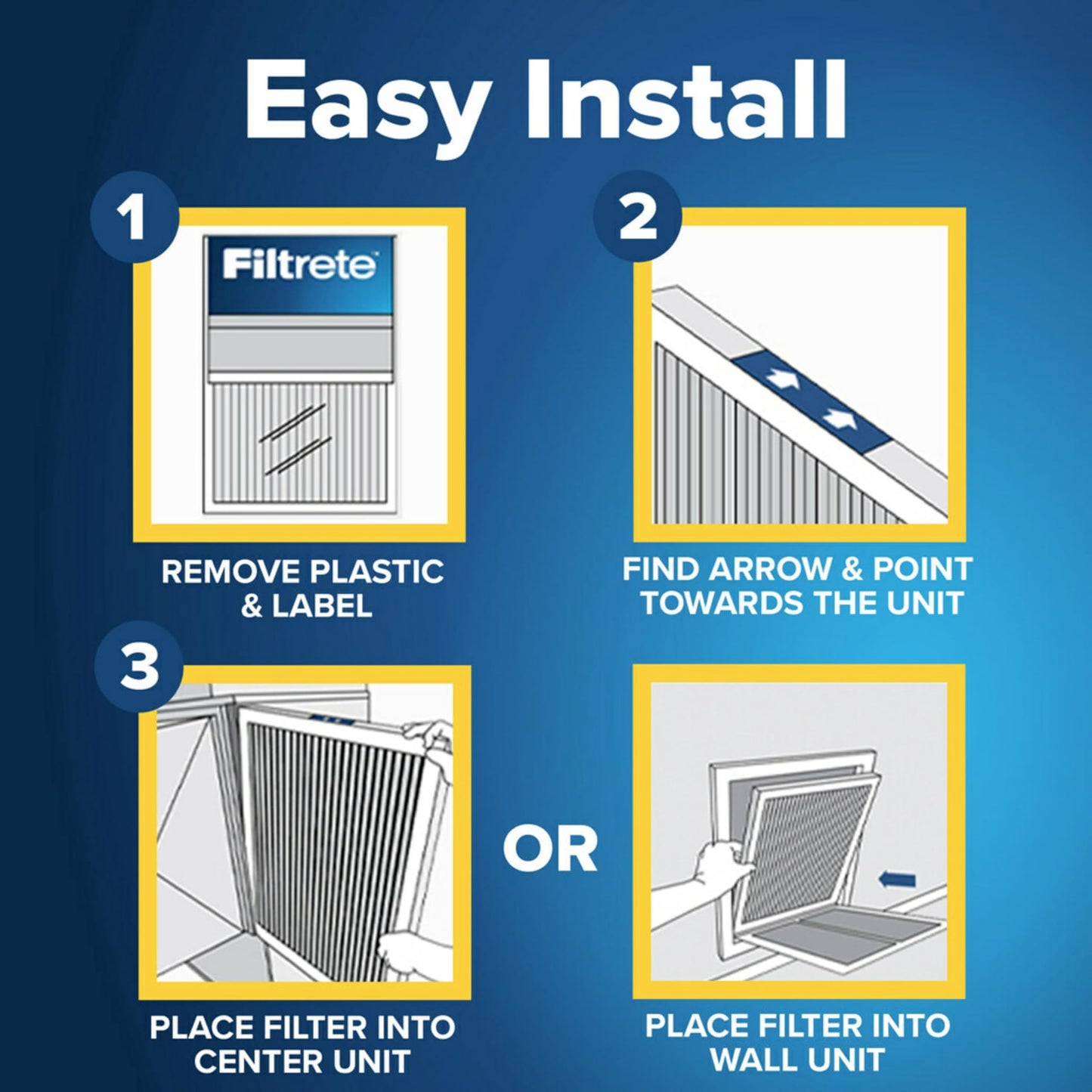 Filtrete 18x20x1 AC Furnace Air Filter, MPR 700, MERV 8, Tough on Pollen, Easy on Airflow, 3-Month Pleated 1-Inch Electrostatic Air Cleaning Filter, 4-Pack (Actual Size 17.81 x 19.81 x 0.81 in)
