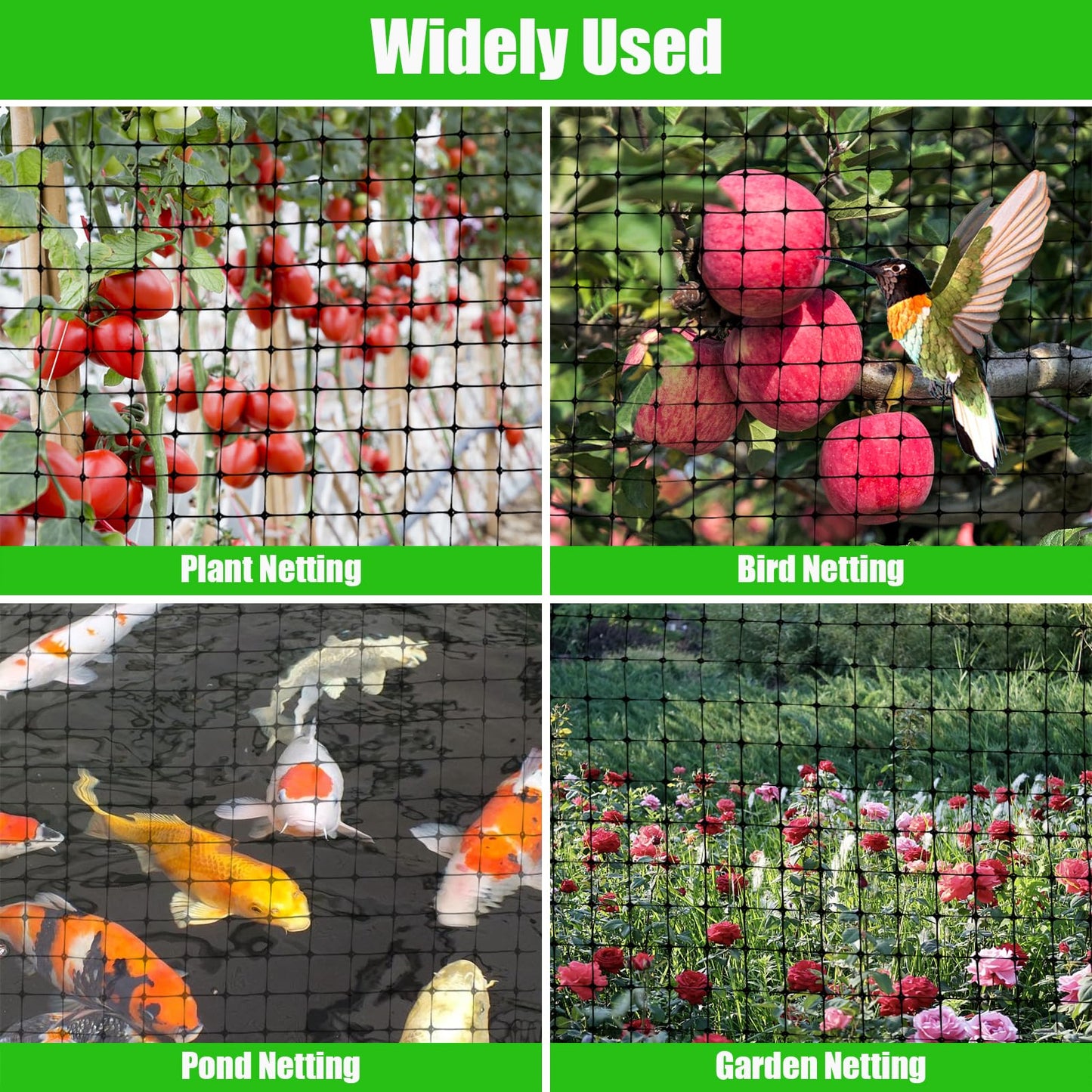 DARENYI Bird Netting for Garden, Garden Netting with Cable Ties, PP Plastic Wire Mesh Fence Anti Bird Net, Protect Plant Tree Fruits Vegetable for Pest Control & Animal Fence Barrier Netting (7x100FT)