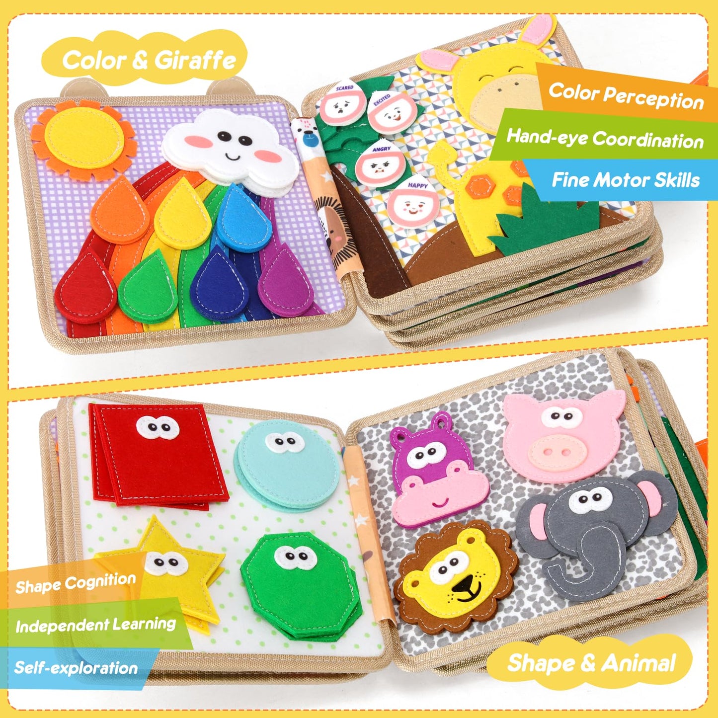 KETIEE Busy Board for Toddlers, Busy Book Baby Montessori Toys Sensory Toys Educational Airplane Car Activities Board for Kids Fine Motor Skills Learning Travel Toys Gifts for 1 2 3 4 Year Old