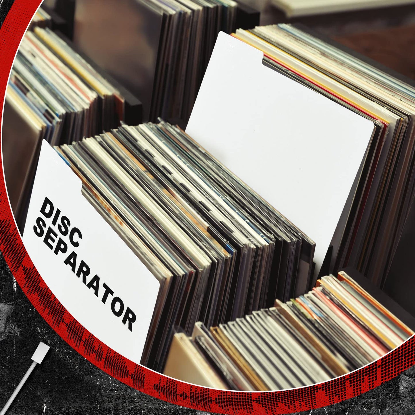 30 Pieces Vinyl Record Dividers Bulk 12.5 x 13.49 Inches Plastic Album LP Vinyl Record Accessories with Tabs for DVD Organization Protection,White