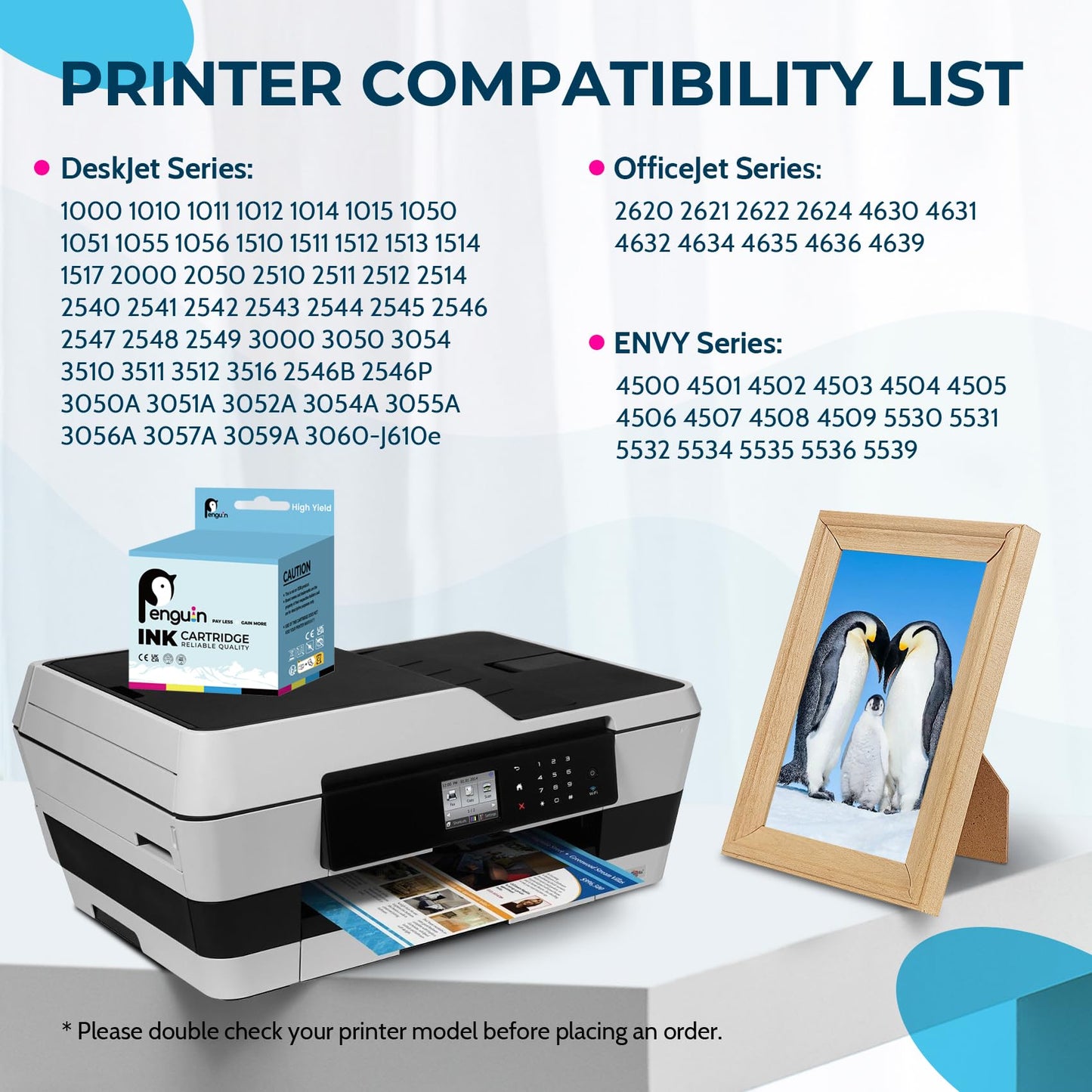 Penguin 61XL Black Ink Cartridge for HP Envy 4500 Ink 5530 4501 4502 5531 Deskjet 2542 2540 2512 1050 1010 1000 Officejet 2620 2621 4630 4632 Printer Remanufactured high-Yield 61 XL hp61 Noire 1-Pack
