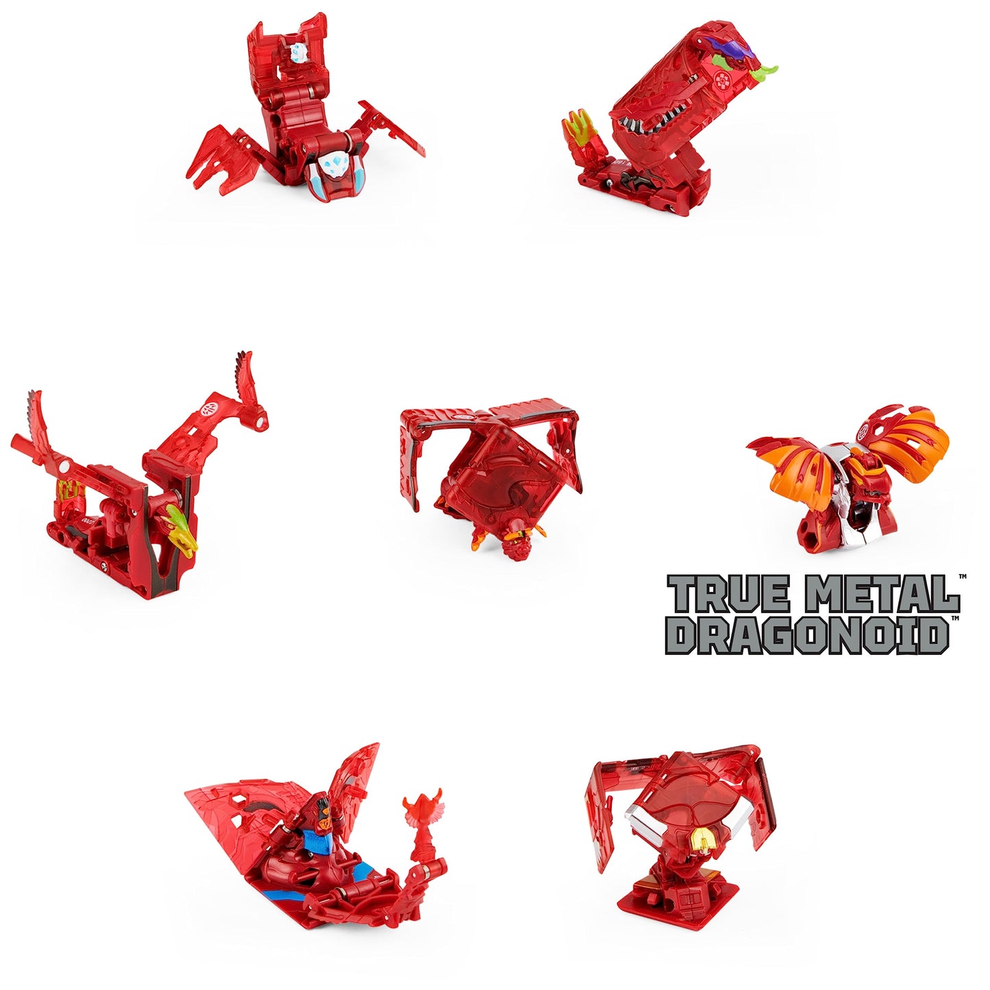 Bakugan GeoForge Dragonoid, 7-in-1 Includes Exclusive True Metal Dragonoid and 6 Geogan Bakugan Collectibles, Kids Toys for Boys
