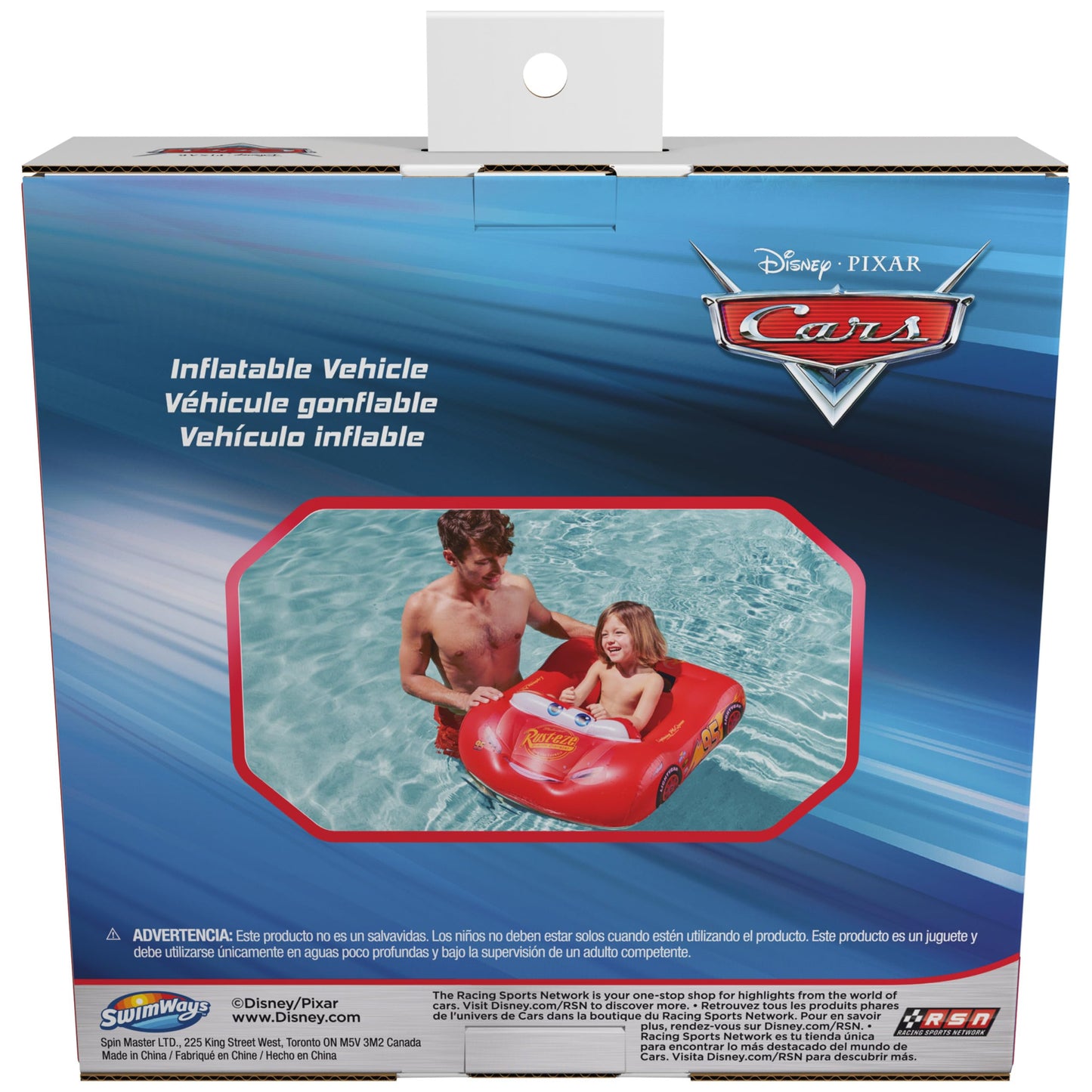 Swimways Disney Pixar Cars Inflatable Water Boat Vehicle, Inflatable Pool Floats and Kids Pool Toys, Cars Pool Party Supplies for Kids Aged 3 & Up