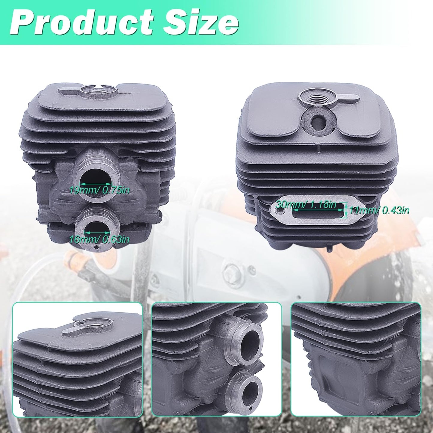 Adefol 50mm Cylinder Piston Gasket Kit for Stihl TS410 TS420 TS 410 420 Cut-Off Saw, TS410 TS420 Cylinder Piston Kit with Oil Seal Decompression Valve Spark Plug Gasket Part # 4238 020 1202