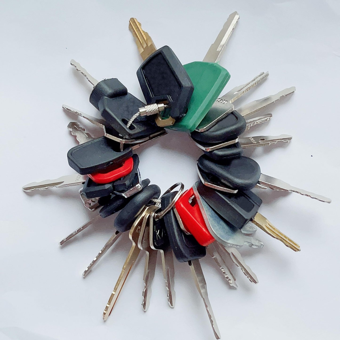 24 Construction Ignition Keys/Heavy Equipment Key Set Compatible with Volvo Caterpillar Komatsu Case Kubota JCB Bobcat Hitachi