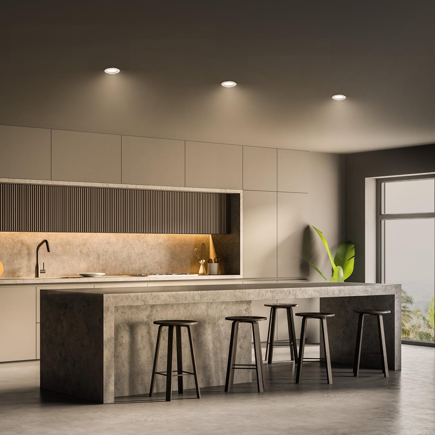 Feit Electric LEDR56B/927CA/MP/6 5/6 inch LED Recessed Downlight, Baffle Trim, Dimmable, 75W Equivalent 10.2W, 925 LM Retrofit kit, 5-6 in 75 Watt, 2700K Soft White, 6 Count