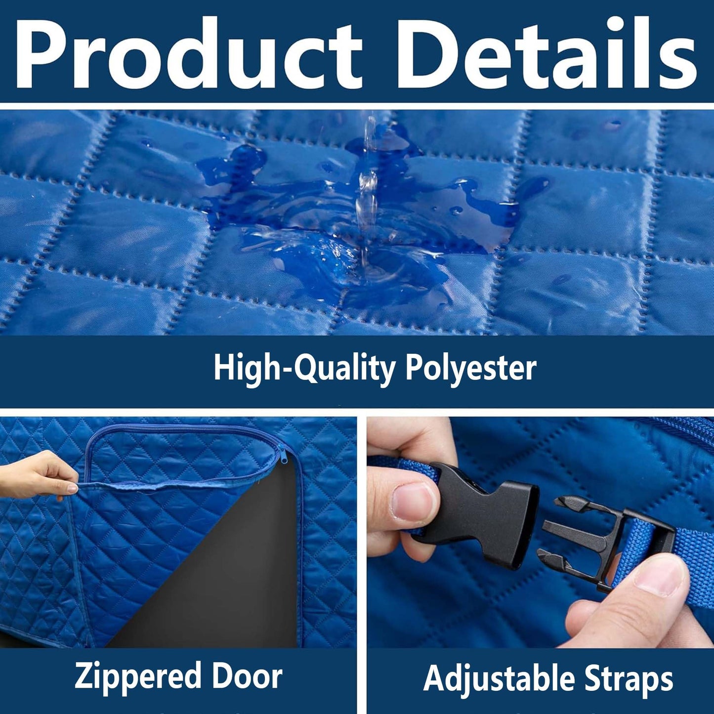 Tlswshsy 71'' x 27'' Insulated Inflatable Hot Tub Thermal Cover, Energy Efficient Hot Tub Cover with Handles and Straps, Portable Hot Tubs Spa Full Coverage for Keeping Warm and Dustproof (Blue)